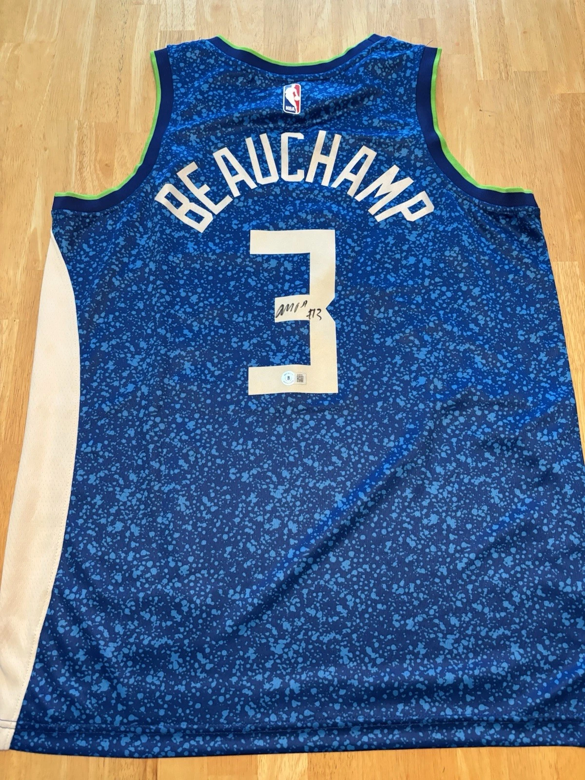 Marjon Beauchamp Milwaukee Bucks Signed Autographed City Edition Jersey Beckett