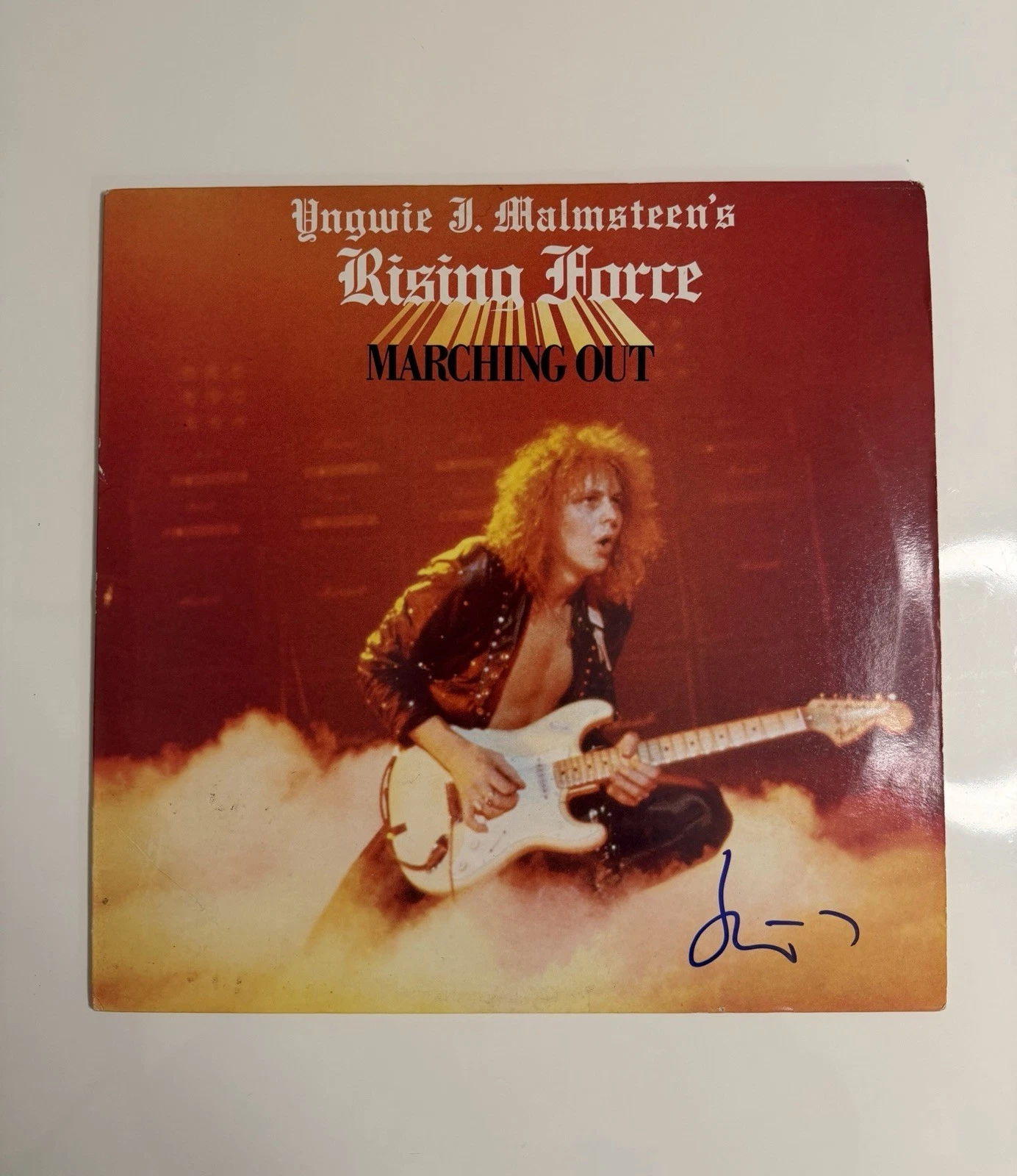 Yngwie Malmsteen Autographed Marching Out Vinyl Rare JSA COA
