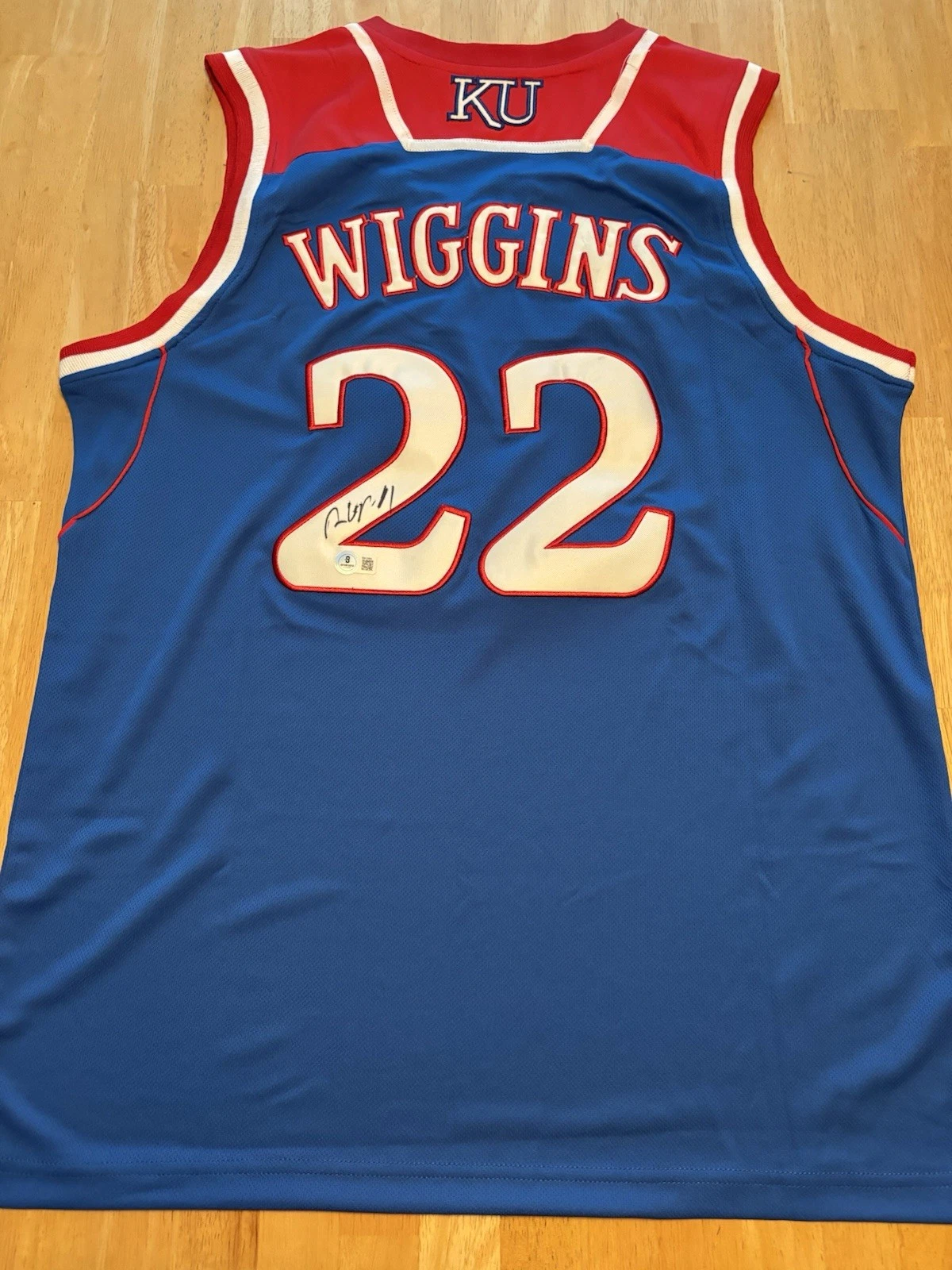 Andrew Wiggins Signed Autographed Kansas Jayhawks Jersey Beckett Coa. Miami Heat