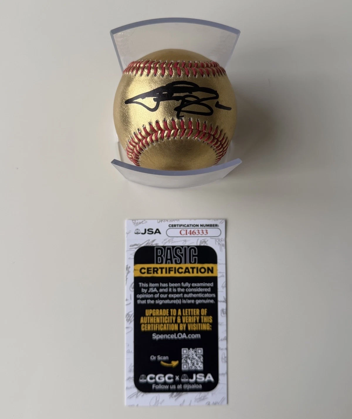 Johnny Manziel Autographed Gold Baseball 2012 Heisman JSA COA