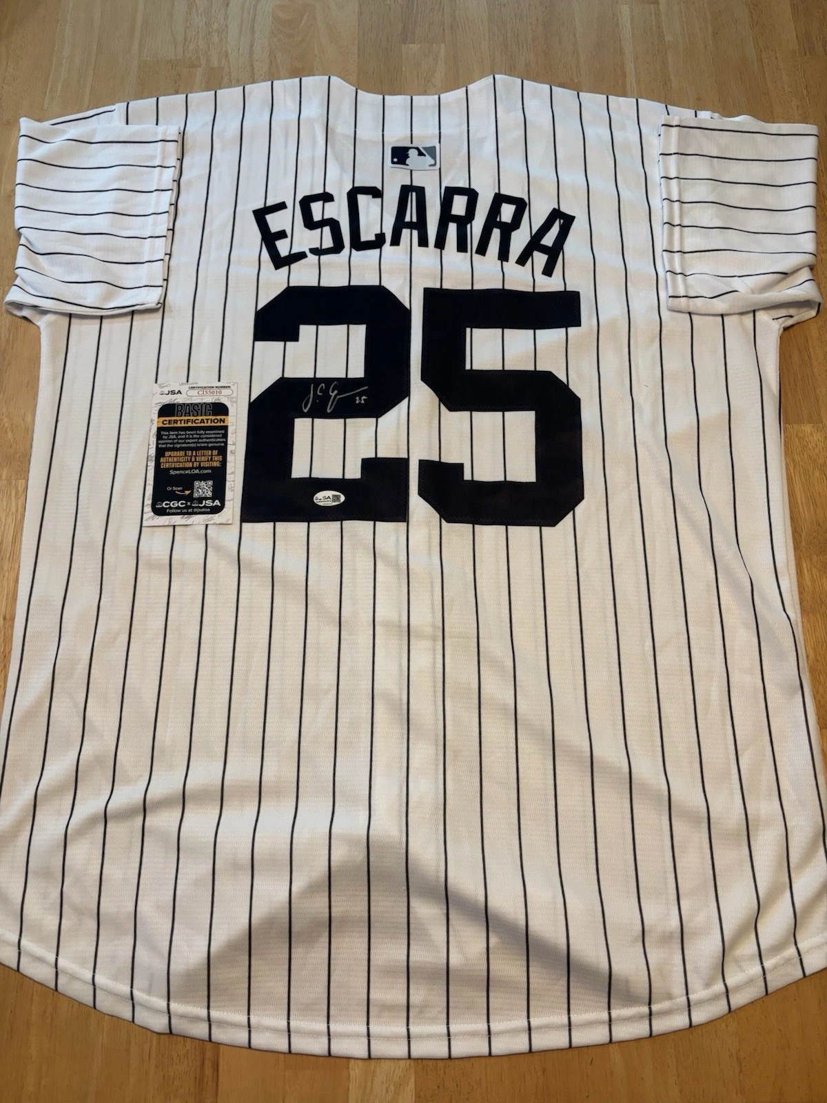 JC Escarra New York Yankees Autographed Signed Jersey JSA COA
