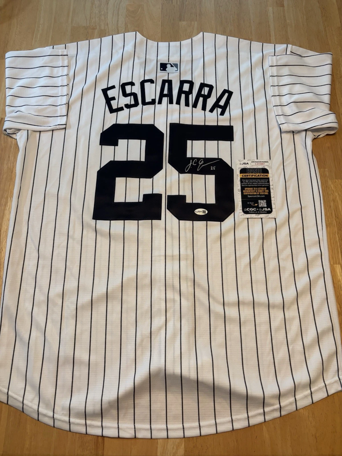 JC Escarra New York Yankees Autographed Signed Jersey JSA COA