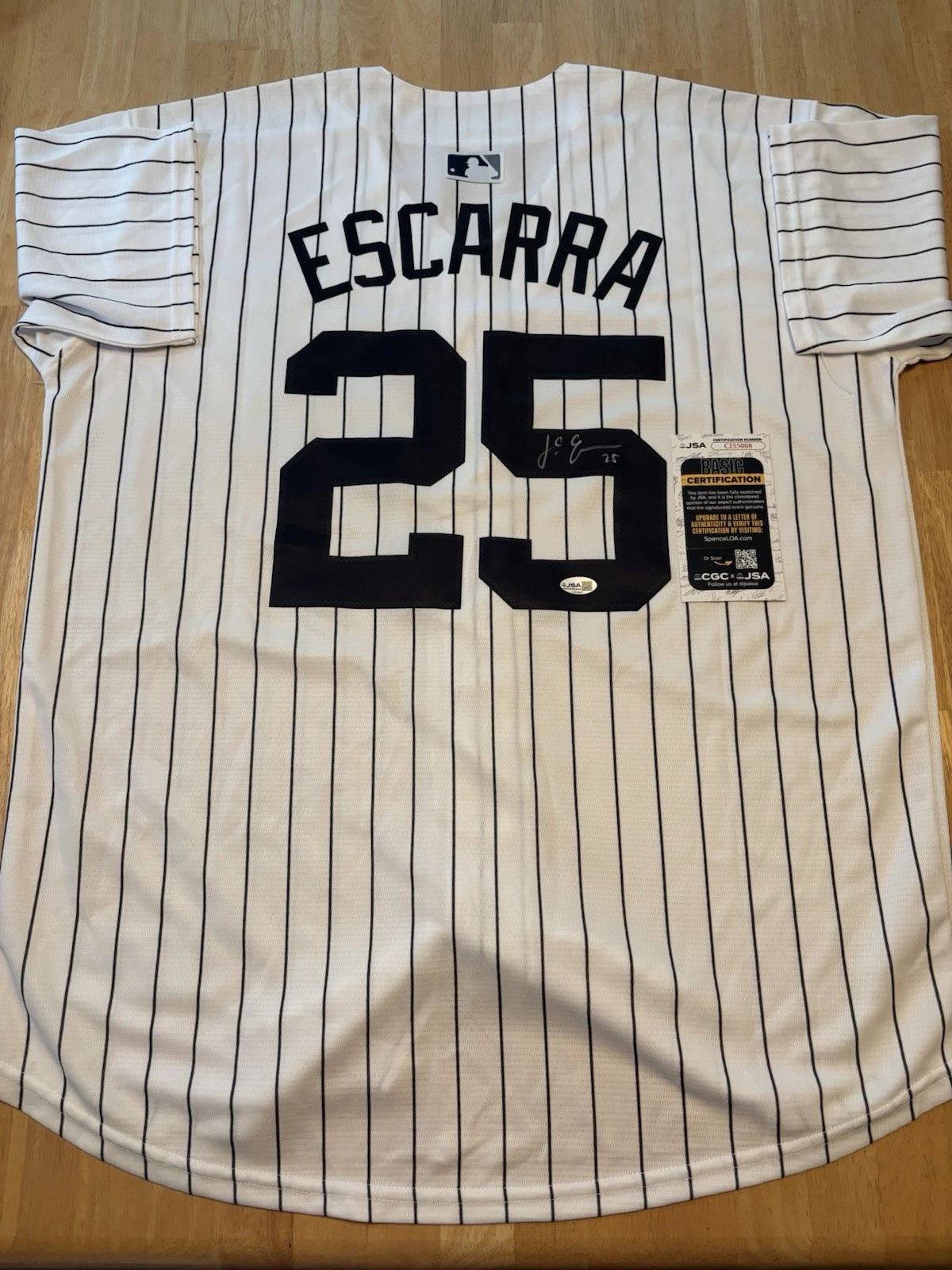 JC Escarra New York Yankees Autographed Signed Jersey JSA COA