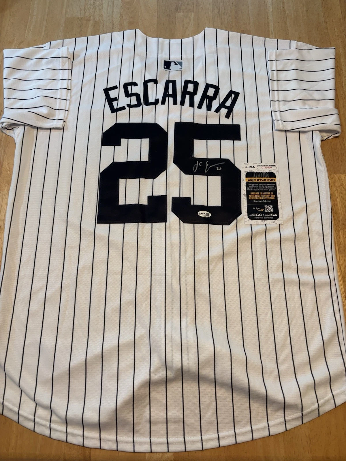 JC Escarra New York Yankees Autographed Signed Jersey JSA COA