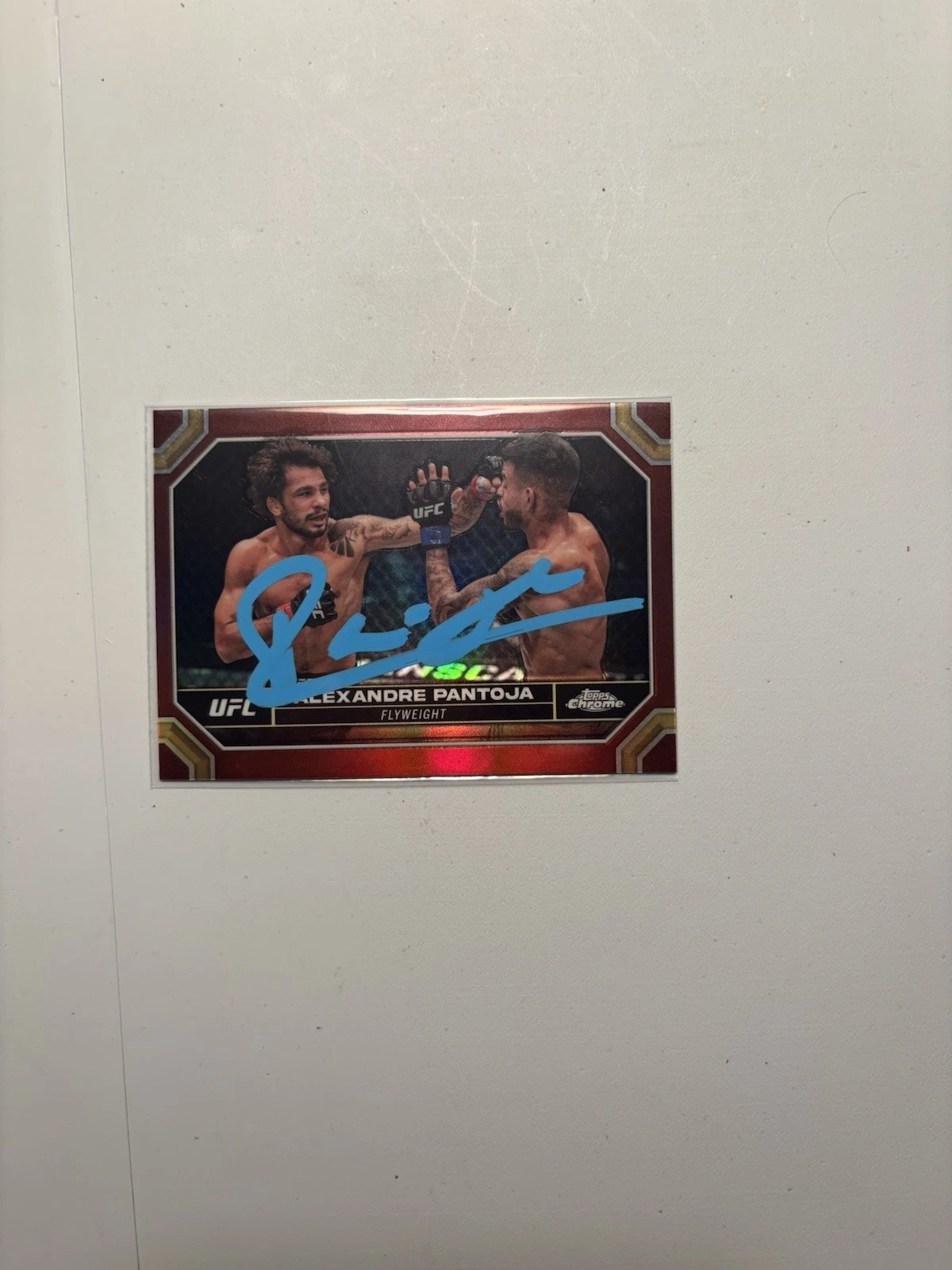 Alexandre Pantoja Signed Autographed 2024 Topps Chrome UFC Red Border SP