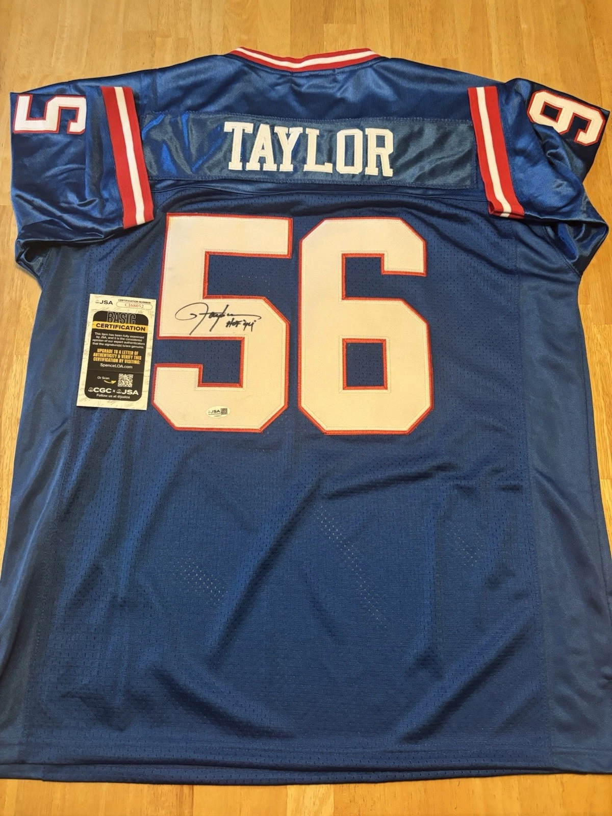 Lawrence Taylor New York Giants Autographed Jersey SB Champs JSA COA