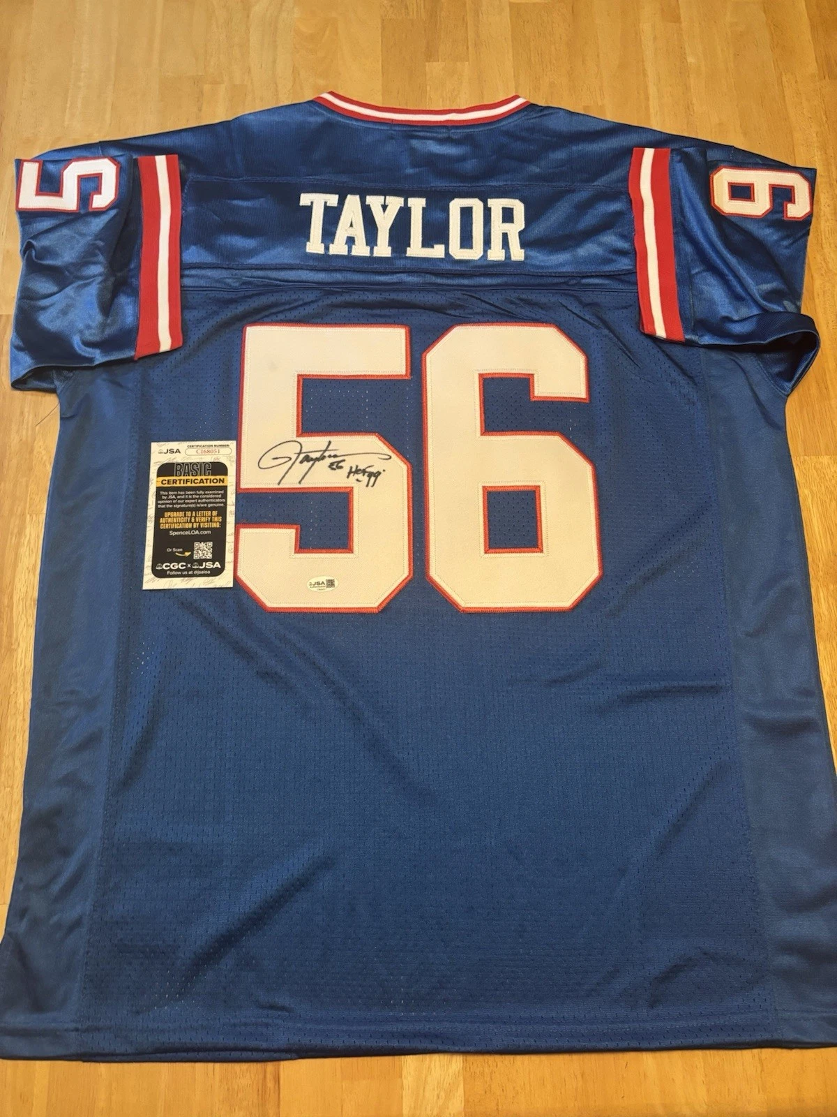 Lawrence Taylor New York Giants Autographed Jersey SB Champs JSA COA