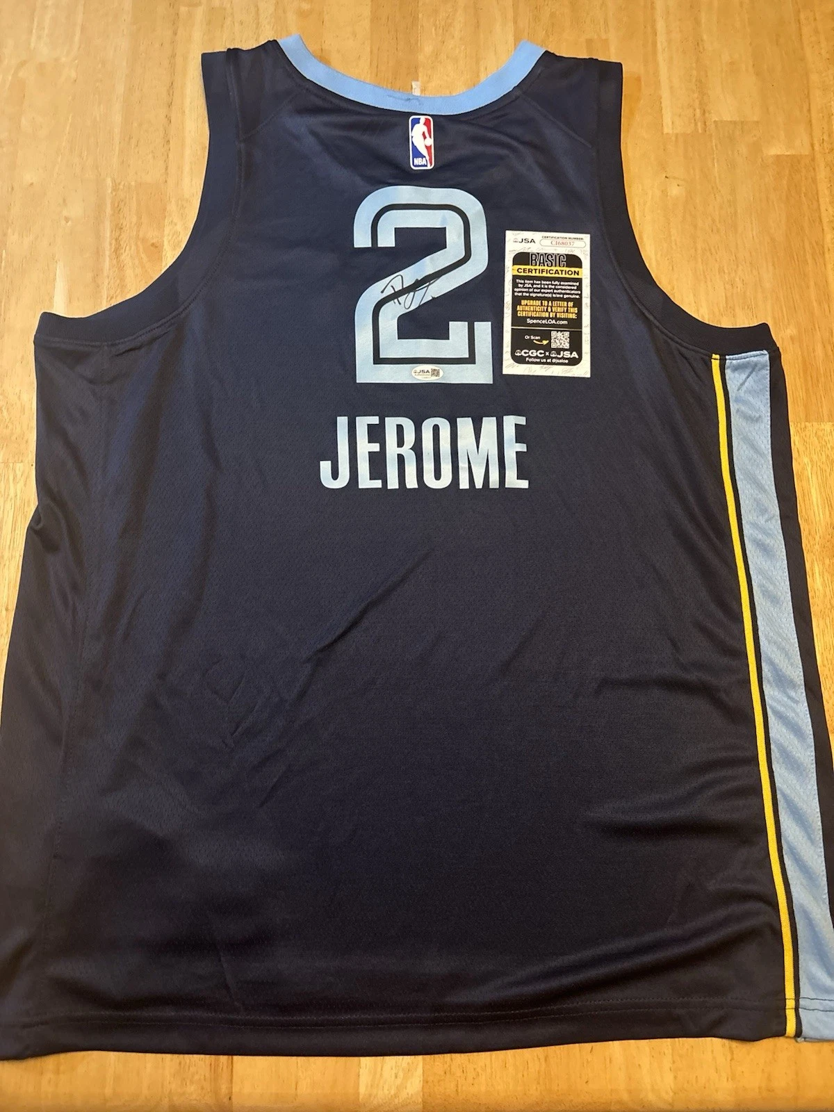 Ty Jerome Signed Autographed Signed Memphis  Grizzlies  Jersey JSA COA