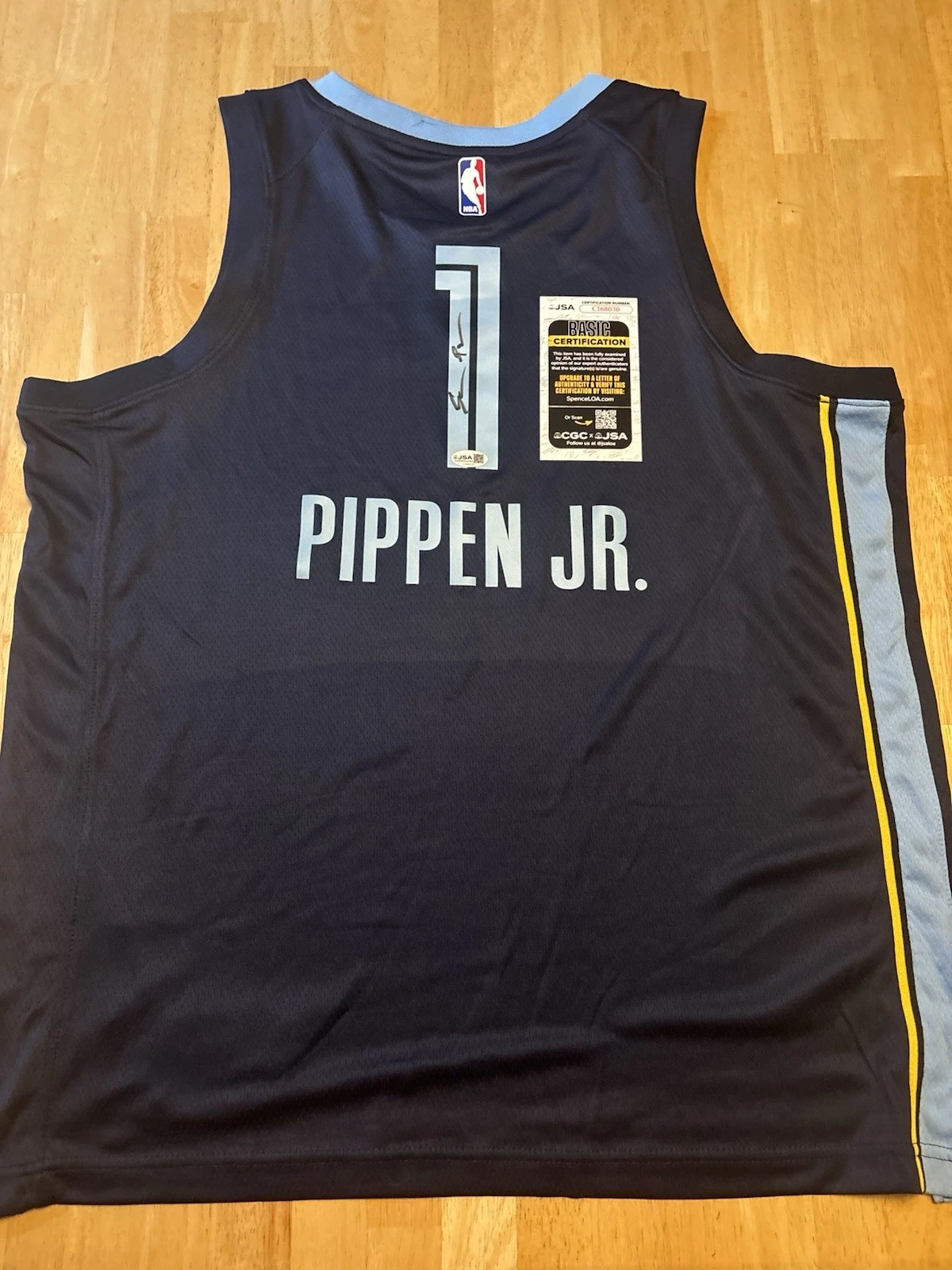 Scotty Pippen Jr. Signed Memphis Grizzlies Jersey JSA COA