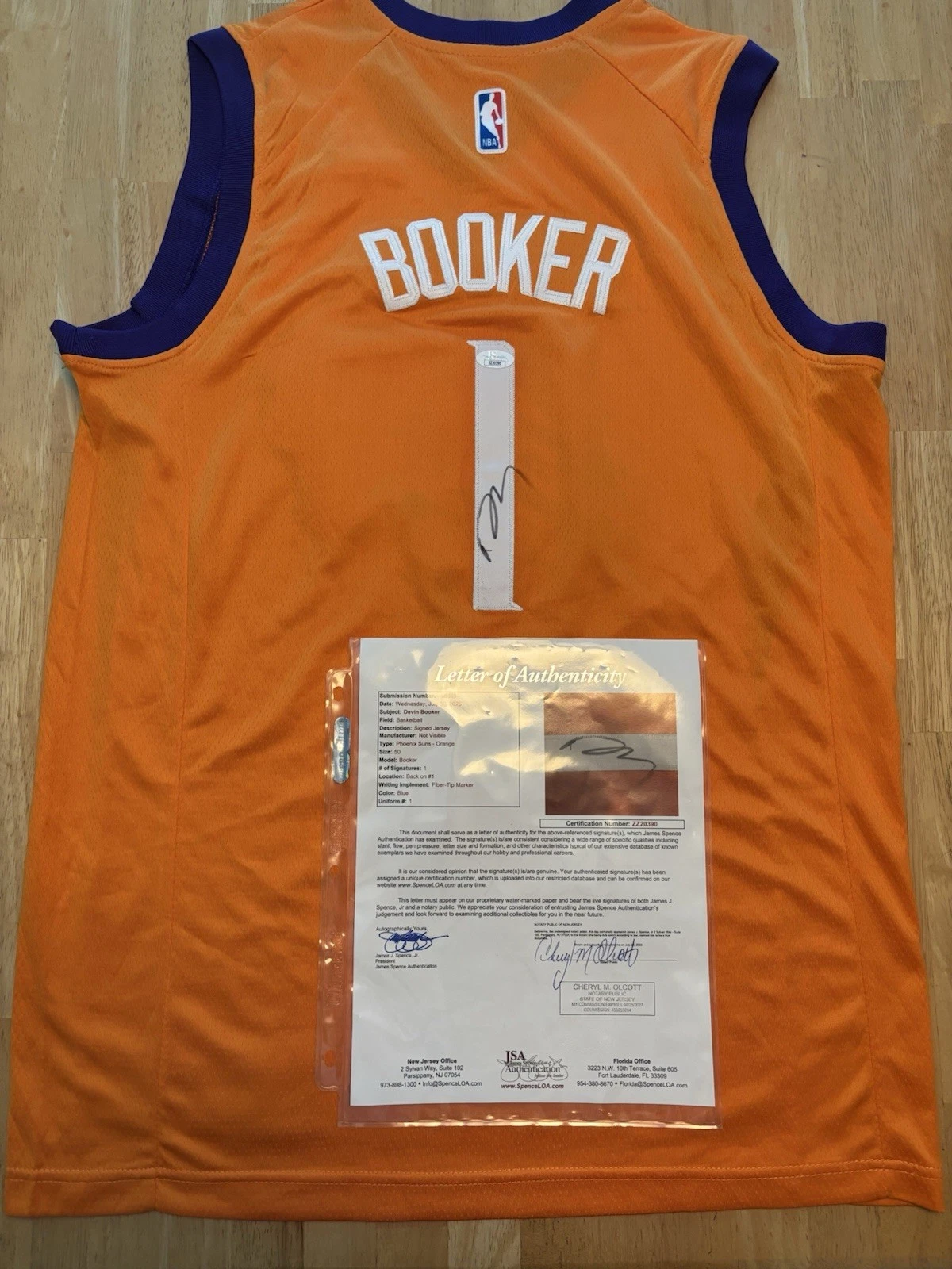 Devin Booker Signed Autographed  Phoenix Suns Jersey JSA COA