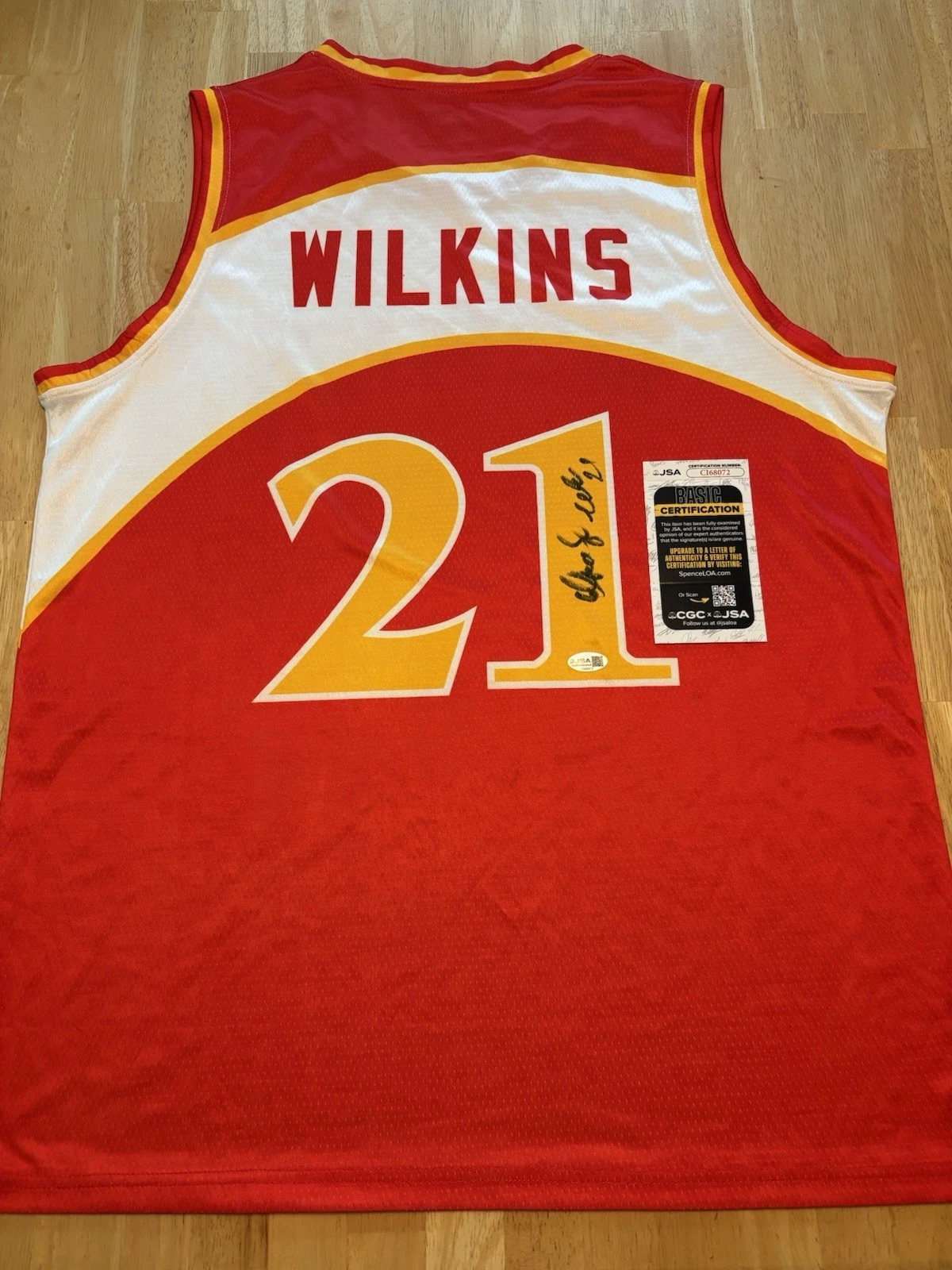 Dominique Wilkins Signed Autographed Atlanta Hawks Jersey JSA COA. HOF Rare