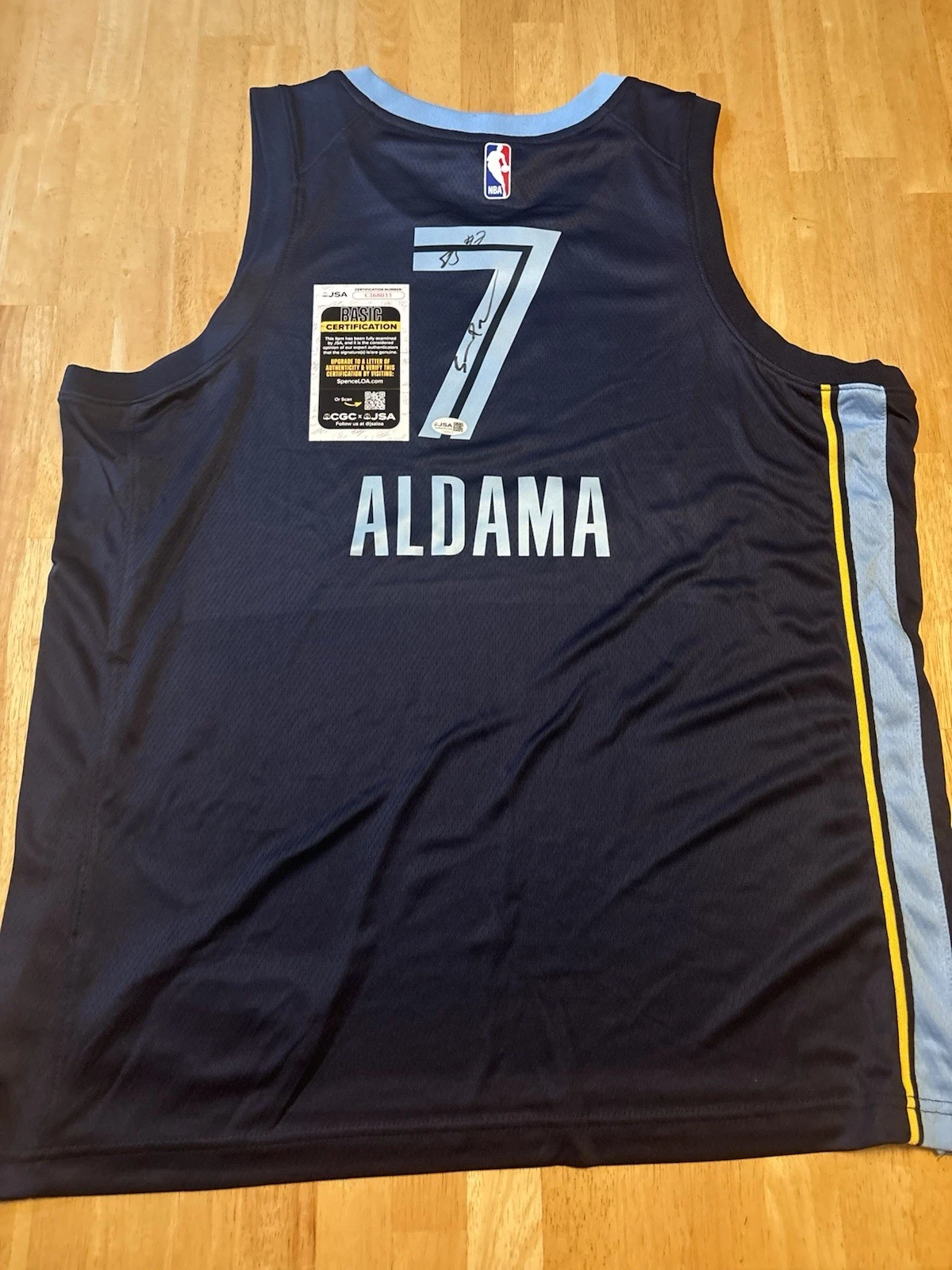 Santi Aldama Scottie Pippen Jr Signed Autograph Memphis Grizzlies Jersey JSA COA