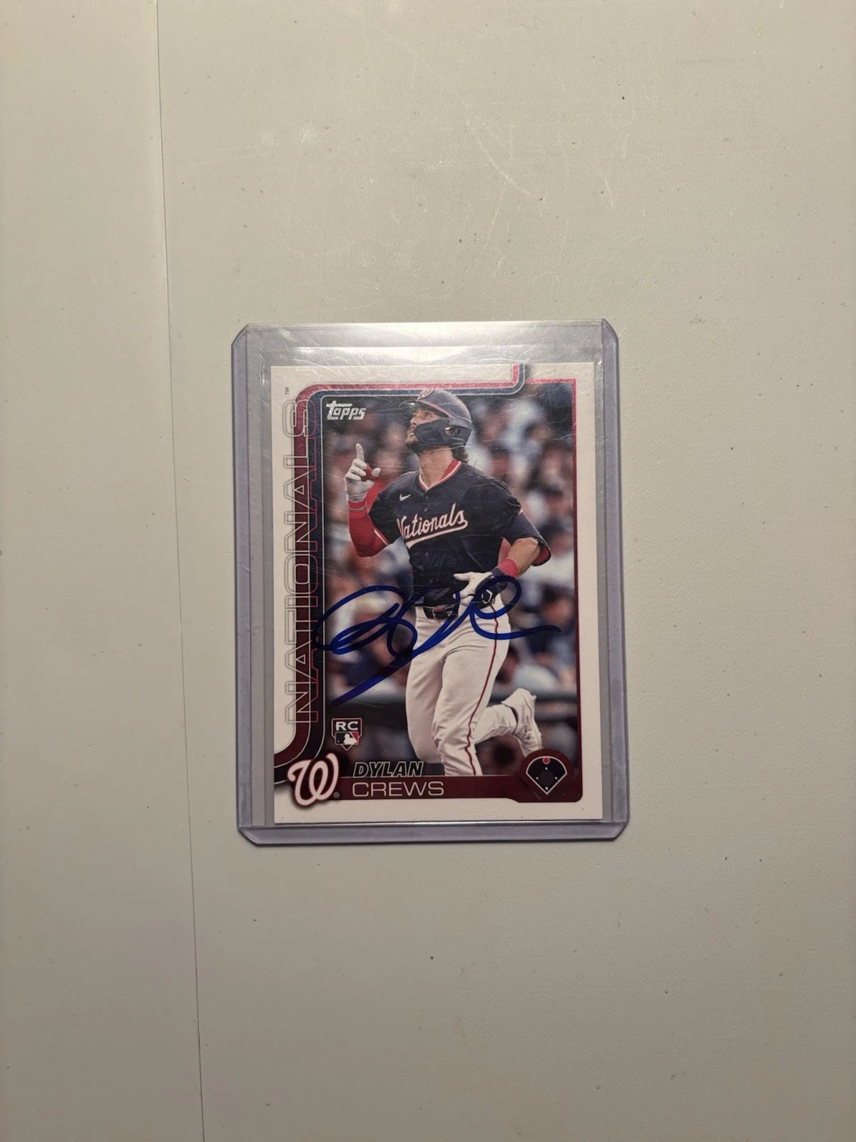 Dylan Crews Signed Autographed 2025 Topps Rookie Card IP Autograph Nationals