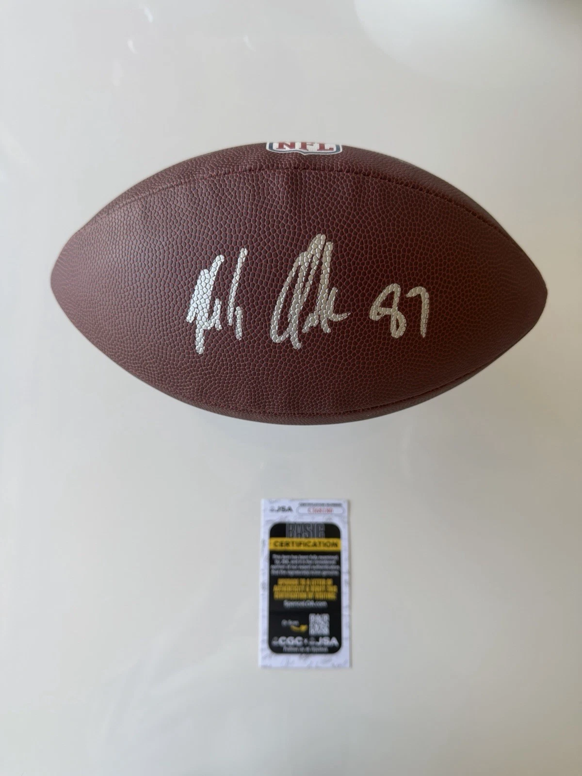 Rob Gronkowski Patriots Buccaneers Autographed Wilson NFL Football Gronk JSA COA