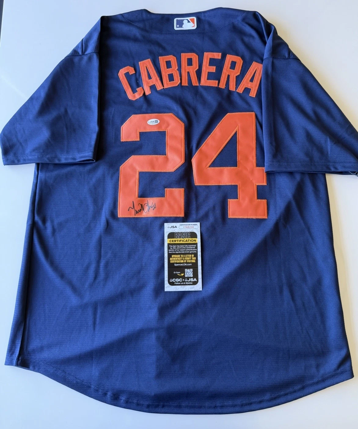 Miguel Cabrera Detroit Tigers Signed Autographed  Jersey HOF JSA COA