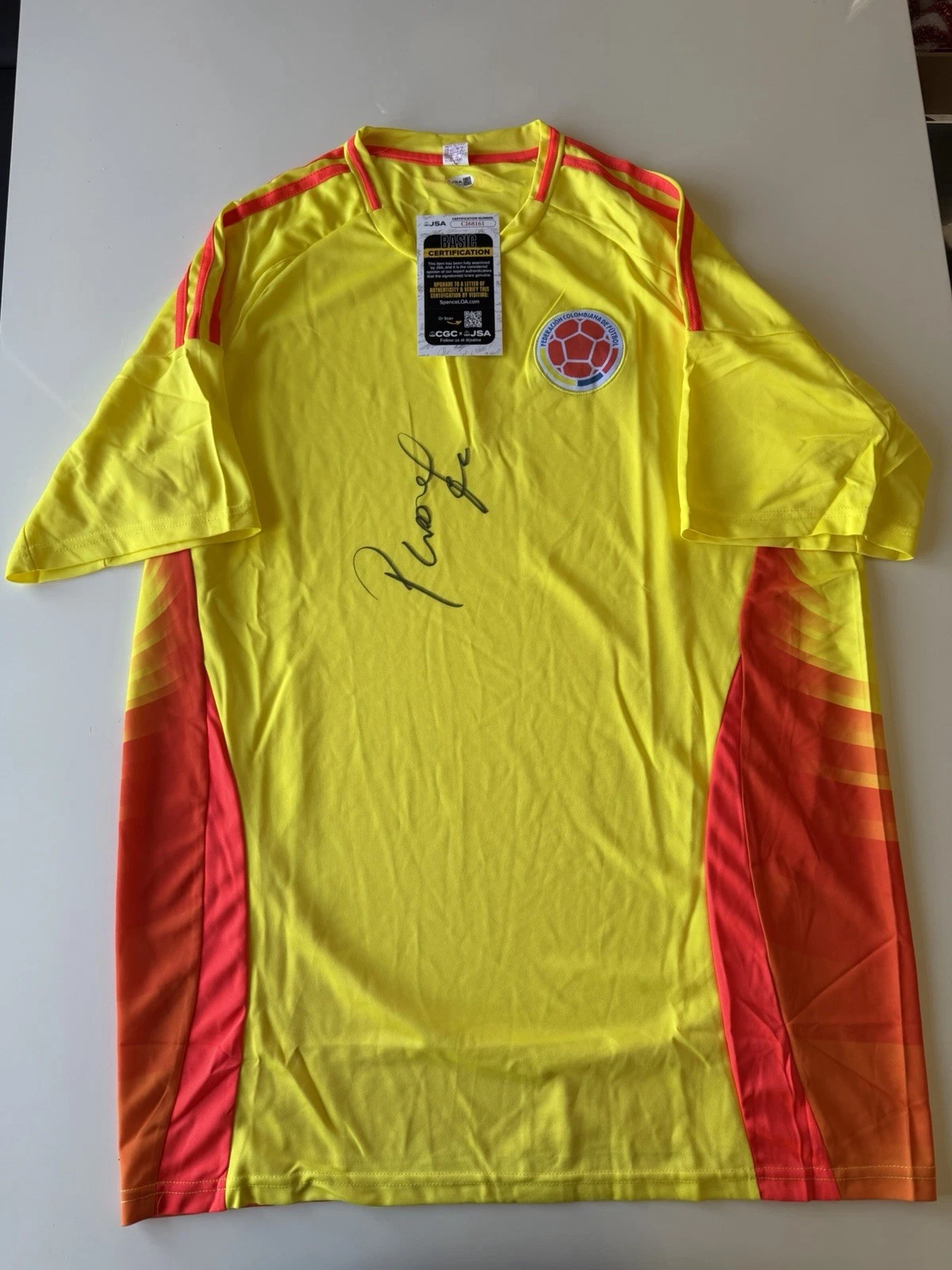 Carlos Pibe Valderrama Autographed Colombia Jersey Star JSA COA