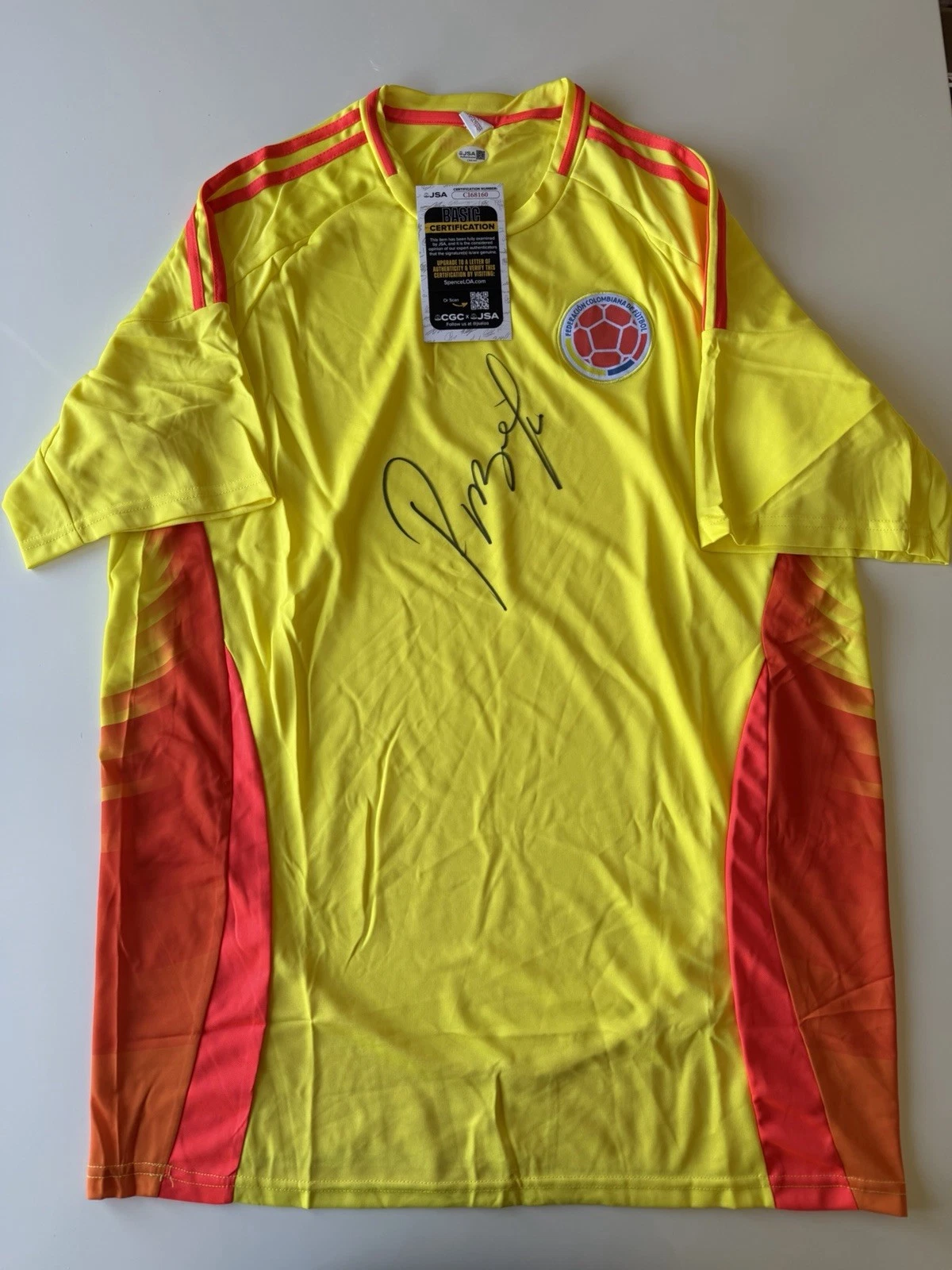 Carlos Pibe Valderrama Autographed Colombia Jersey Star JSA COA