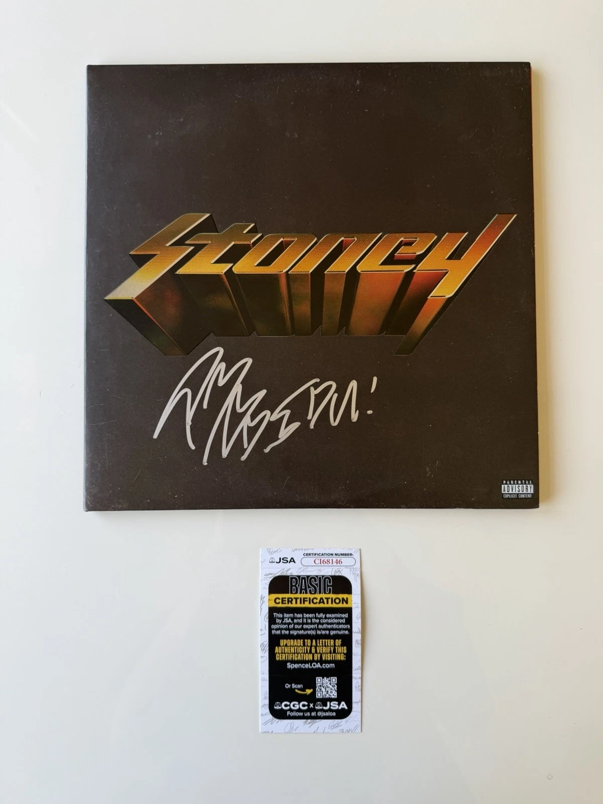 Post Malone Autographed Stoney Vinyl Record LP Country Artist Rapper JSA COA