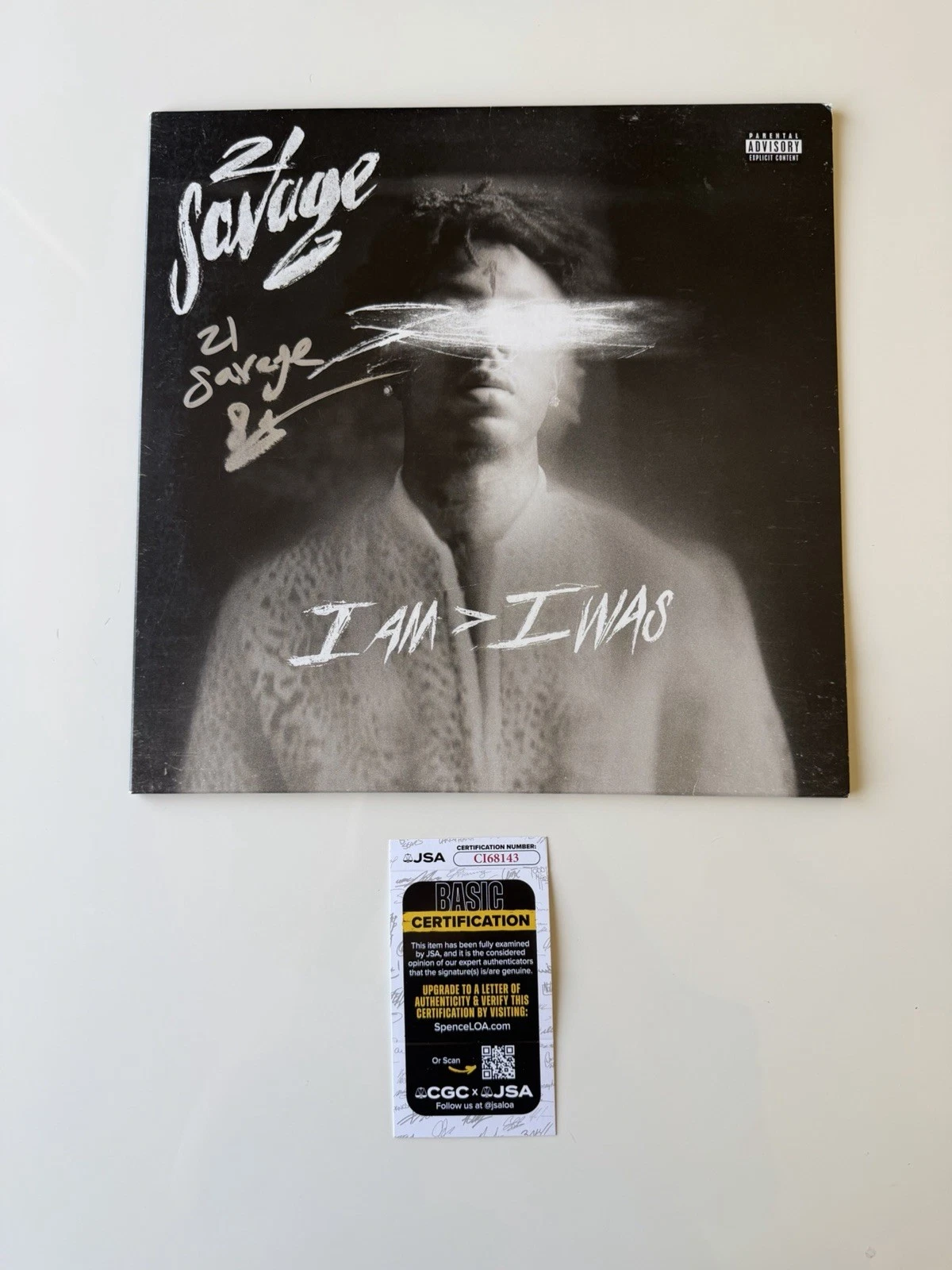 21 Savage Rapper Autographed “i am   i was” Vinyl Record LP JSA COA