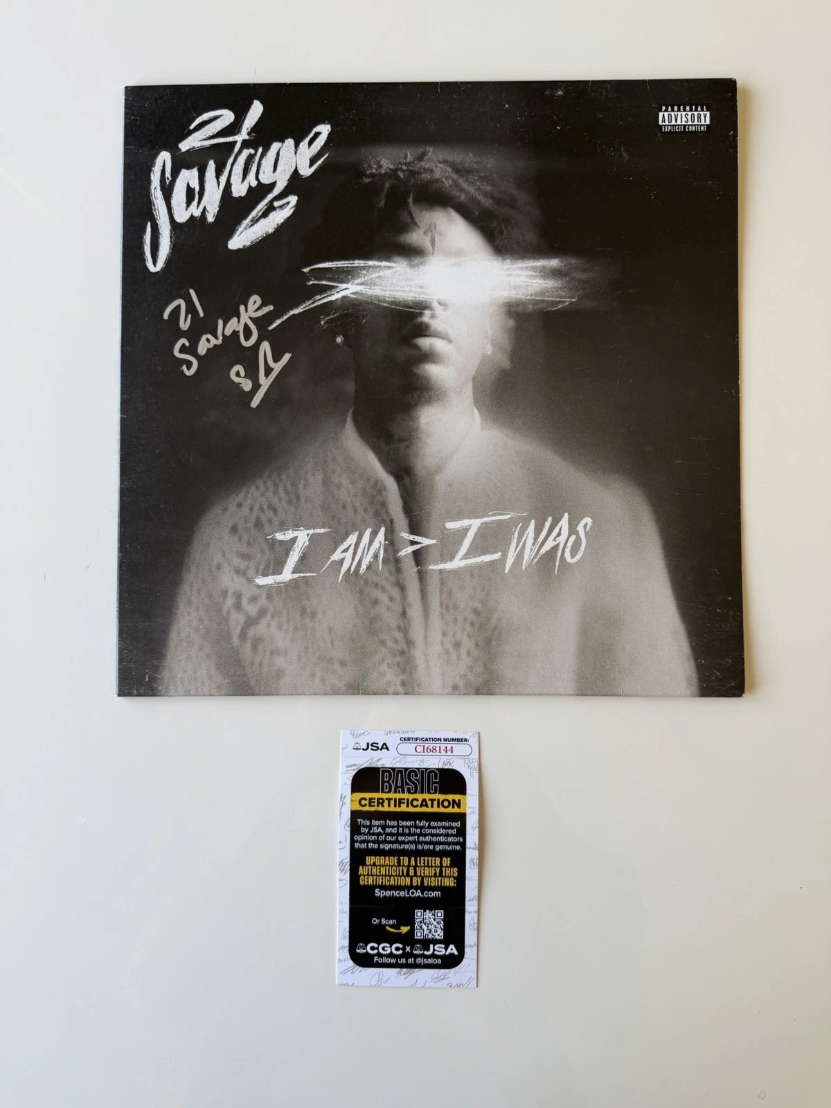 21 Savage Rapper Autographed “i am   i was” Vinyl Record LP JSA COA