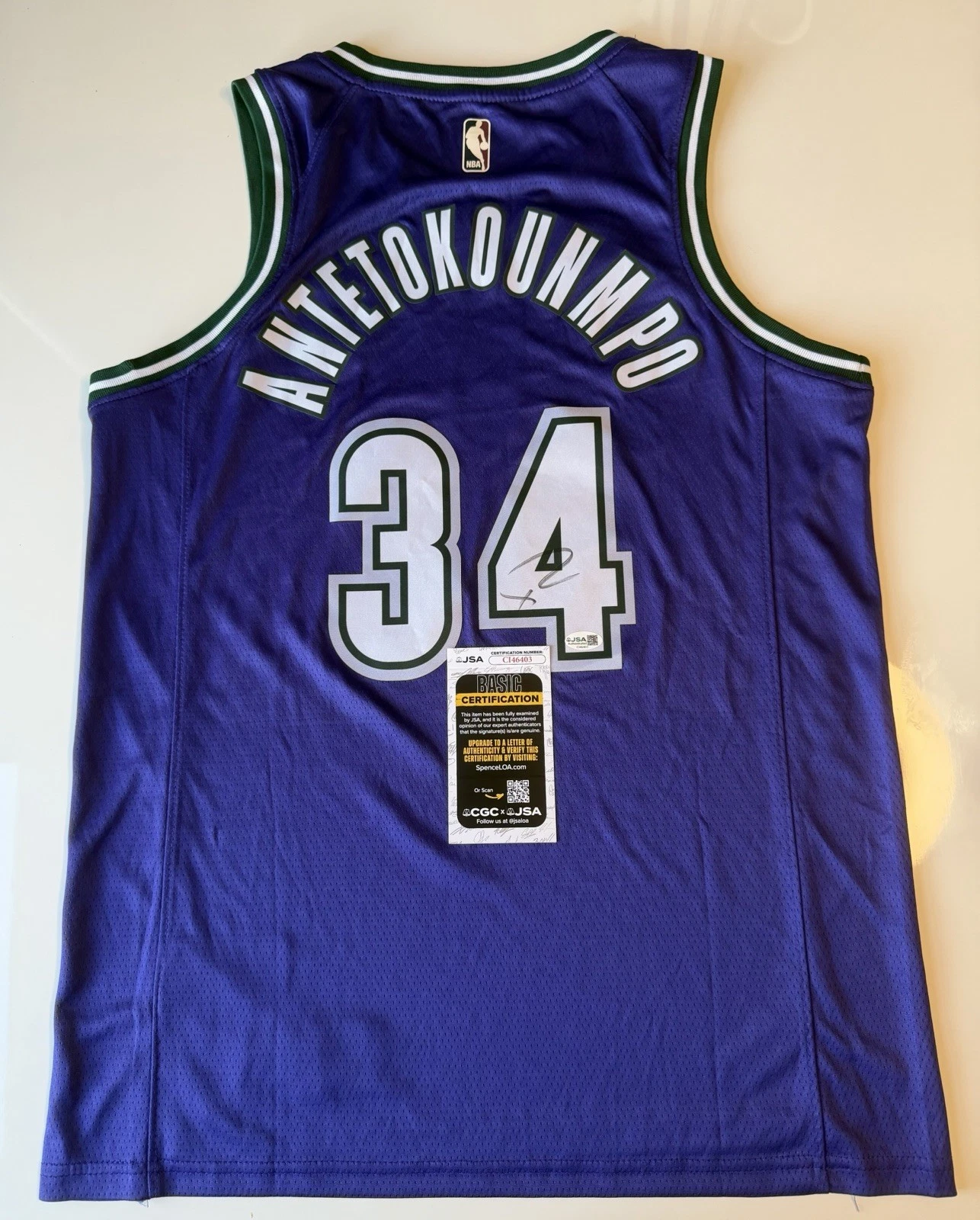 Giannis Antetokounmpo Milwaukee Bucks Autographed Jersey JSA COA