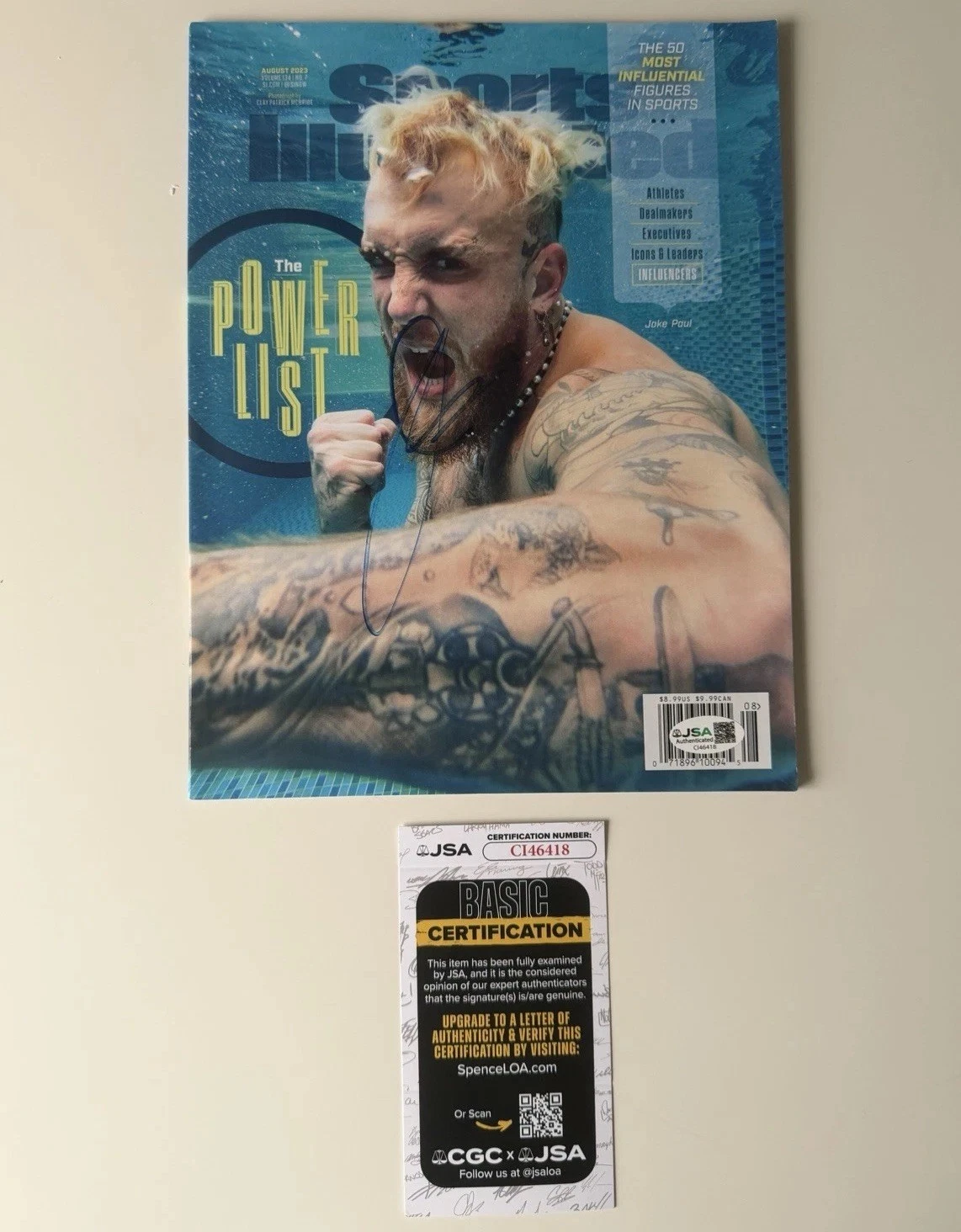 Jake Paul Signed Autographed Sports Illustrated Magazine JSA COA