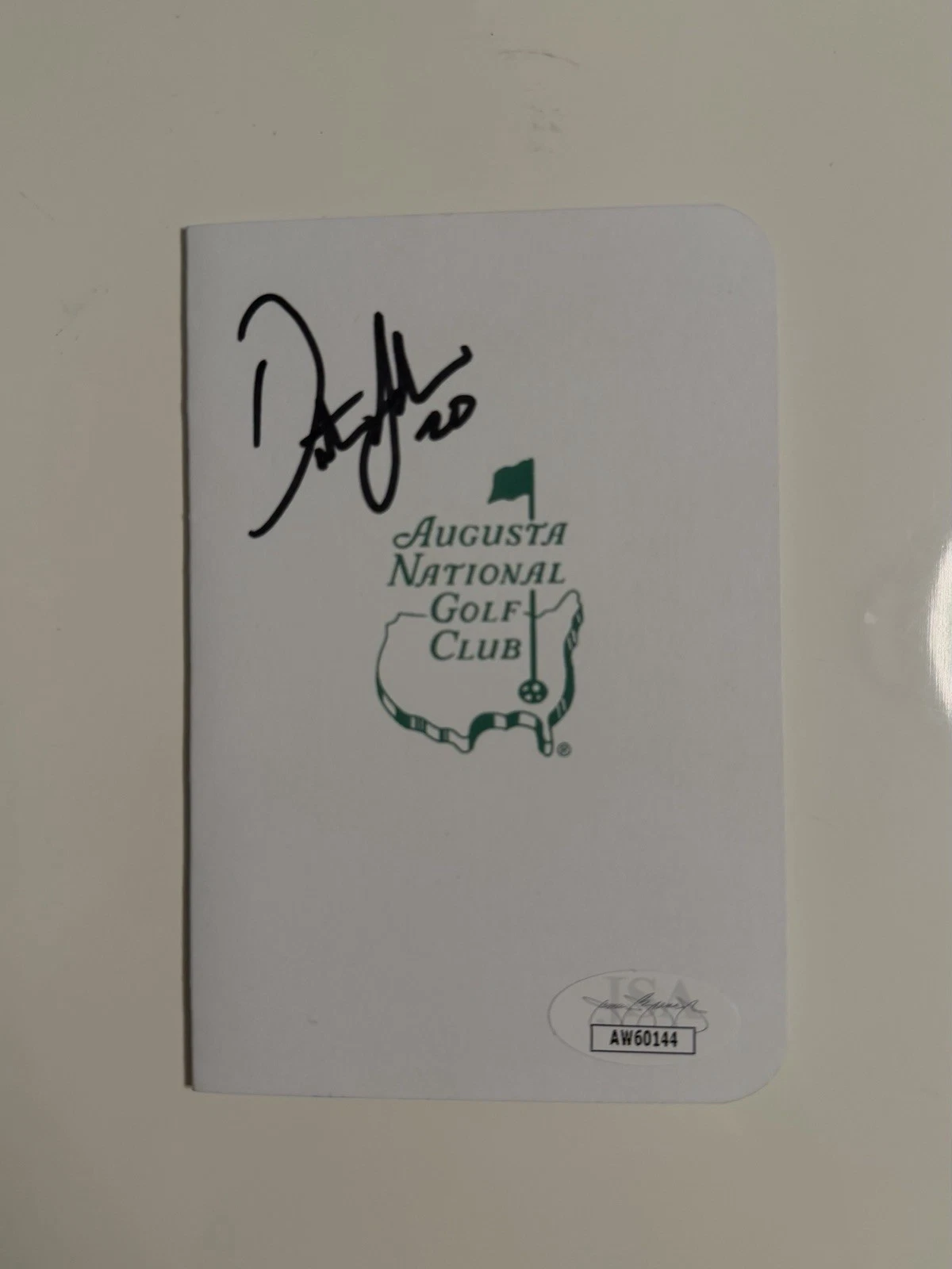Dustin Johnson Autographed Augusta Masters Score Card Liv Golf JSA COA