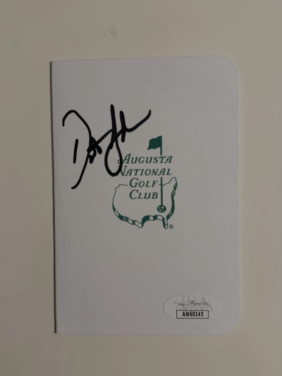 Dustin Johnson Autographed Augusta Masters Score Card Liv Golf JSA COA