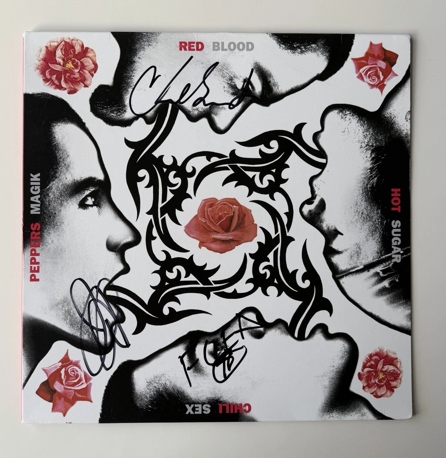 Red Hot Chili Peppers Autographed Blood Sugar Vinyl Flea Chad Smith Jon JSA COA