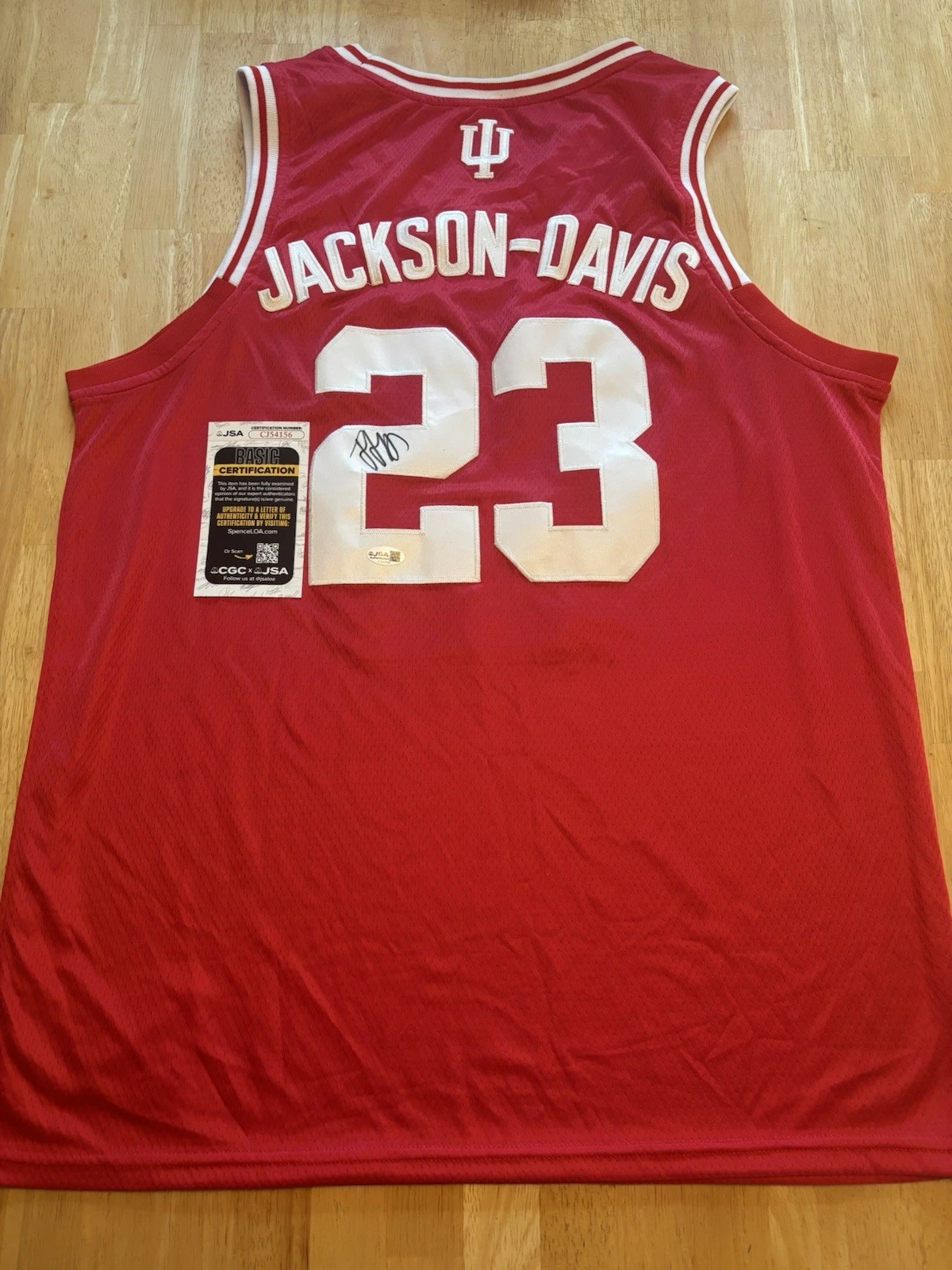 Trayce Jackson Davis Signed Autographed Indiana University  Jersey Jsa Coa