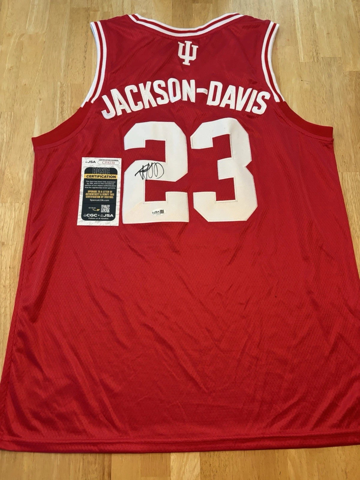Trayce Jackson Davis Signed Autographed Indiana University  Jersey Jsa Coa