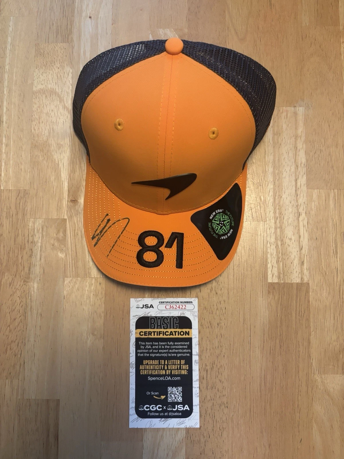 Oscar Piastri signed McLaren F1 Racing 2025 Authentic Hat New Era  JSA COA