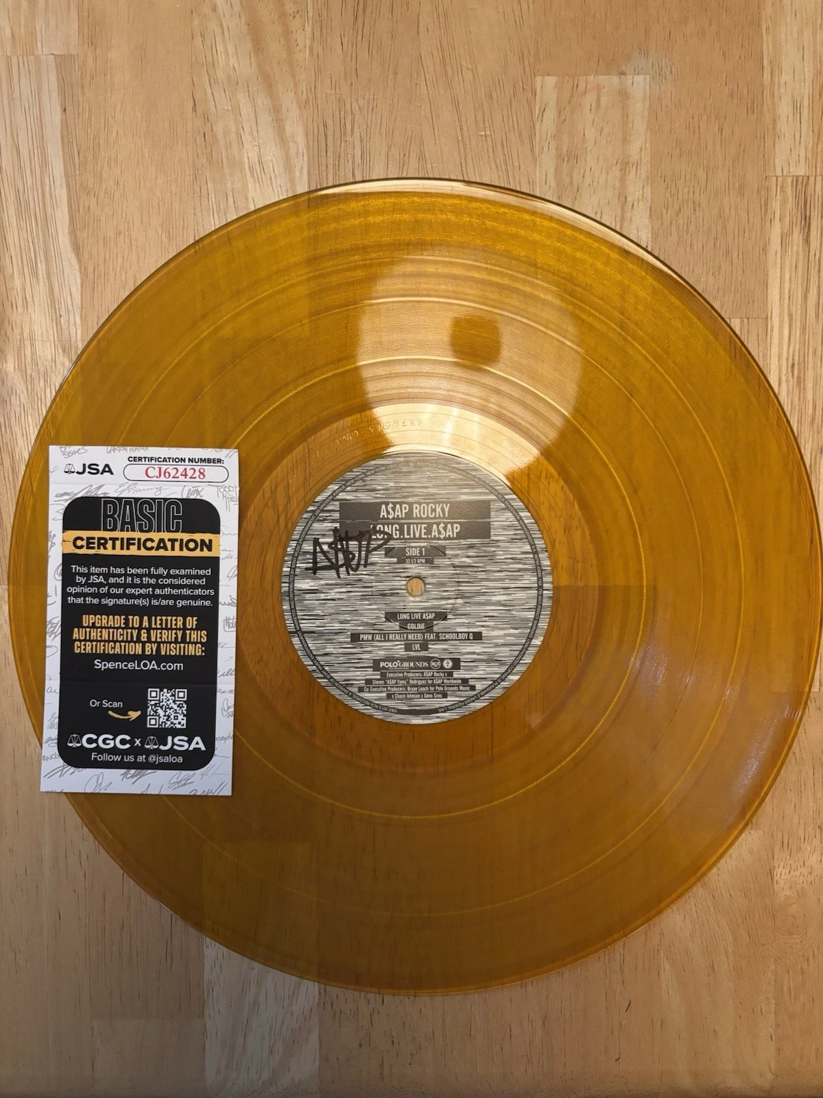 A$AP ASAP Rocky Signed Autographed Long.Live.A$AP Album DISC ONLY JSA COA