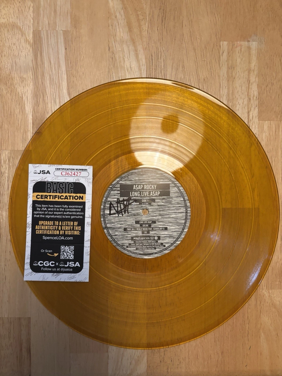 A$AP ASAP Rocky Signed Autographed Long.Live.A$AP Album DISC ONLY JSA COA