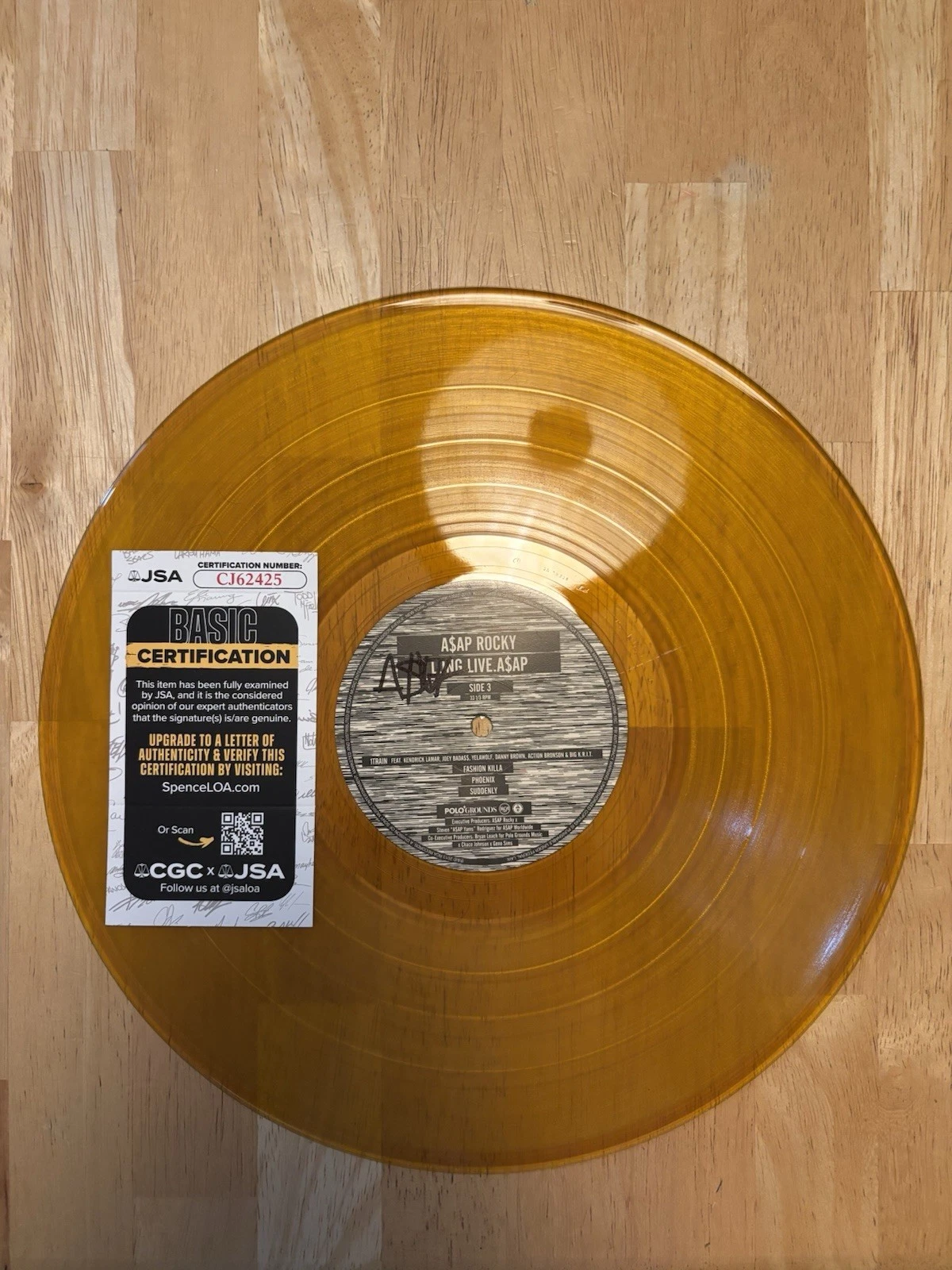 A$AP ASAP Rocky Signed Autographed Long.Live.A$AP Album DISC ONLY JSA COA