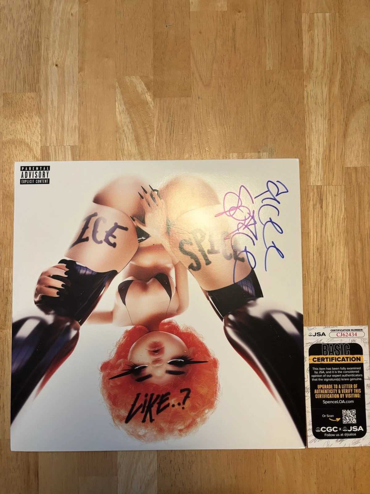 Ice Spice Rapper Signed “Like..?”Vinyl Record Album LP JSA COA