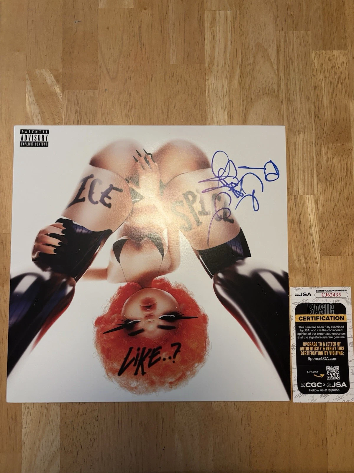 Ice Spice Rapper Signed “Like..?”Vinyl Record Album LP JSA COA