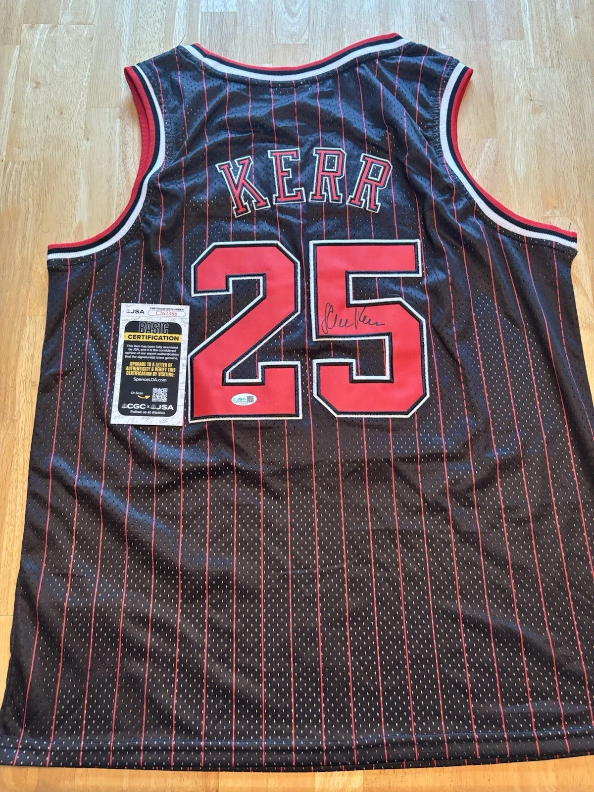 Steve Kerr Signed Autographed Chicago Bulls Jersey Warriors Coach JSA COA