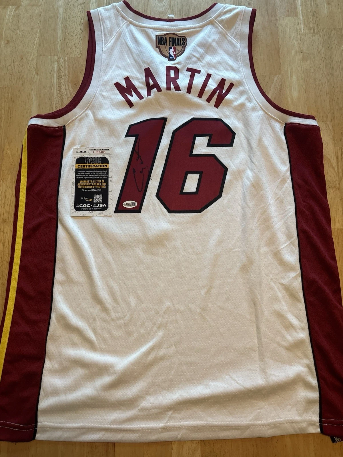 Caleb Martin Signed Autographed Miami Heat Finals Jersey Jsa Coa
