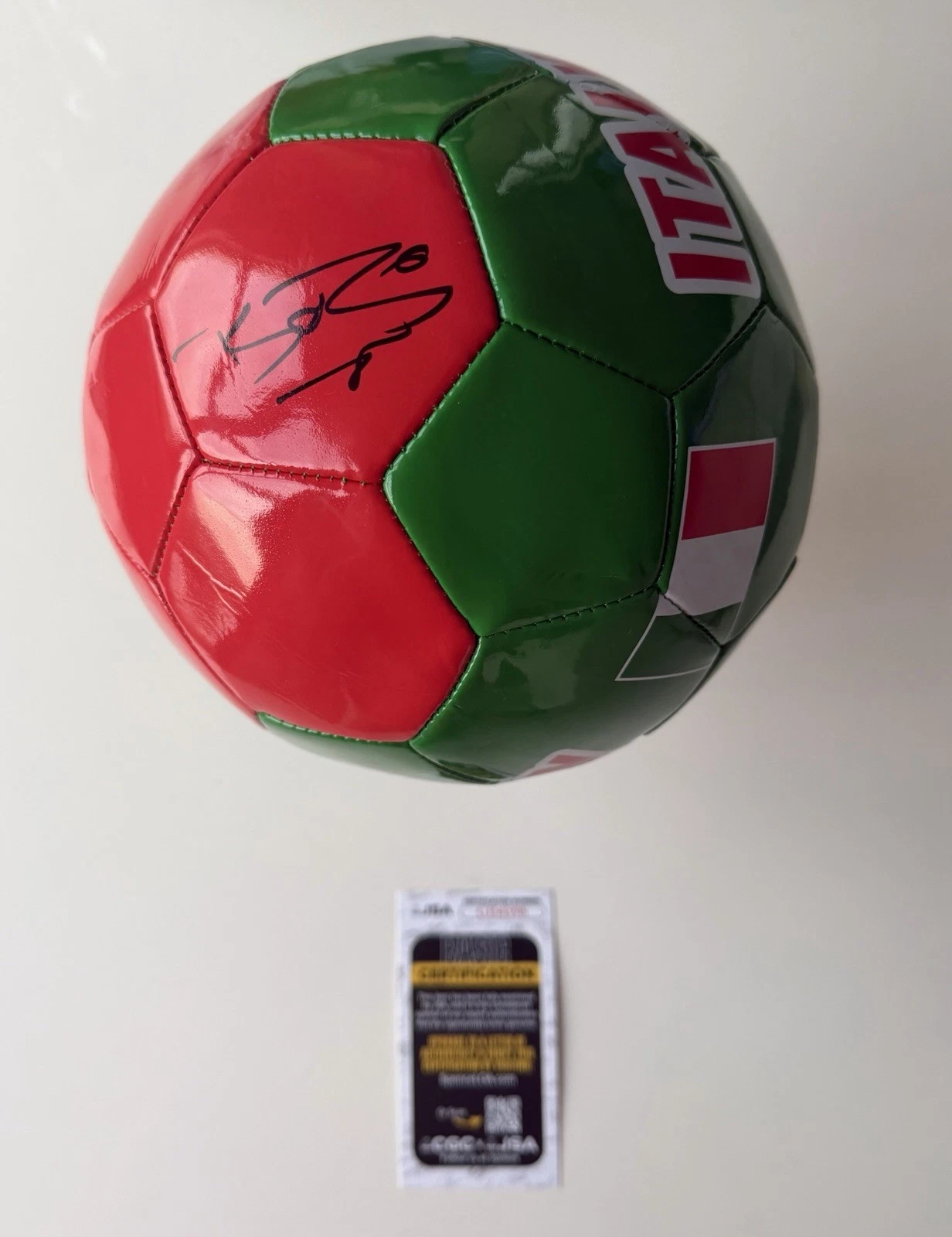 Christian Vieri Autographed Italy Soccer Ball Inter Milan Star JSA COA