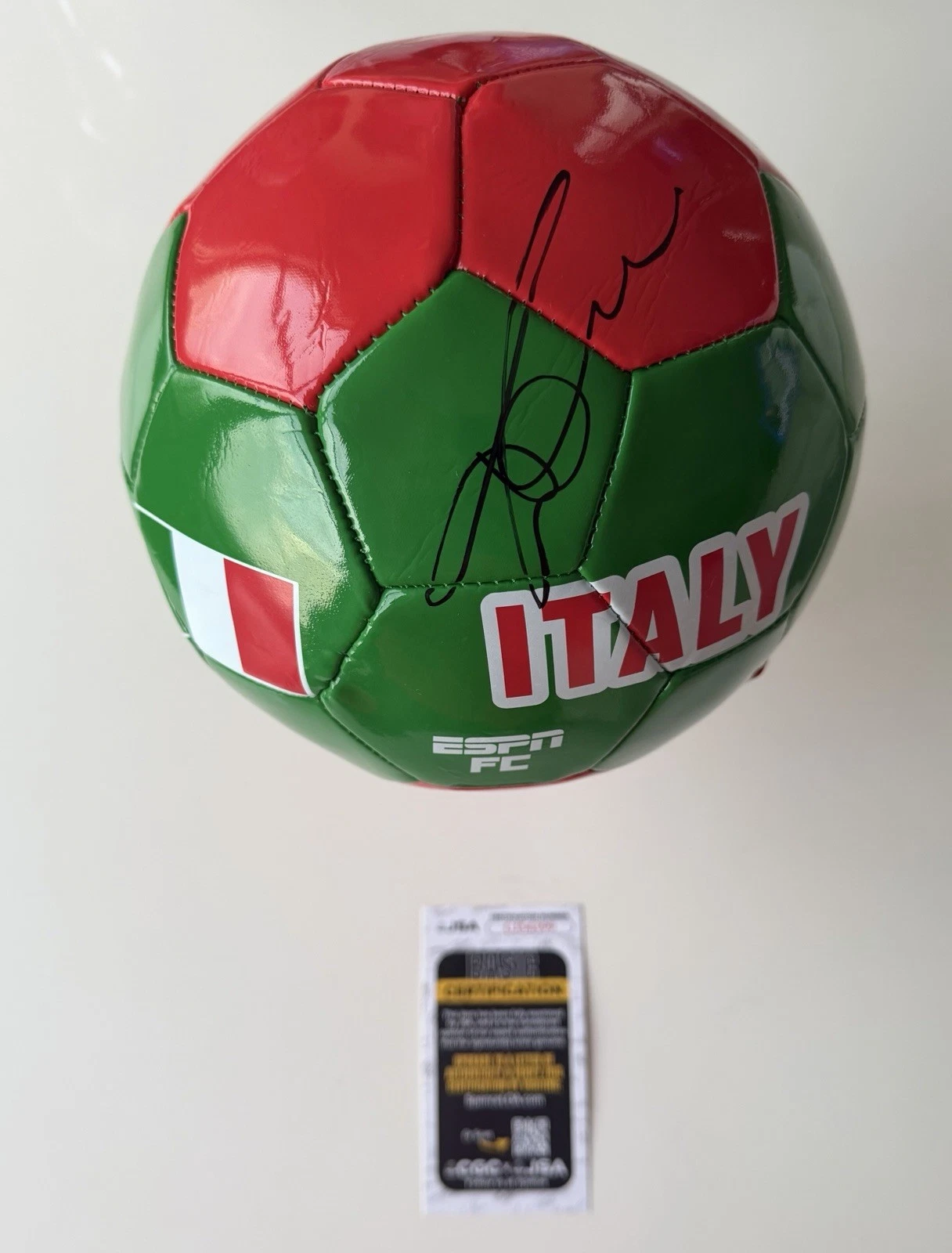 Luca Toni Autographed Italy Soccer Ball 2006 World Cup JSA COA