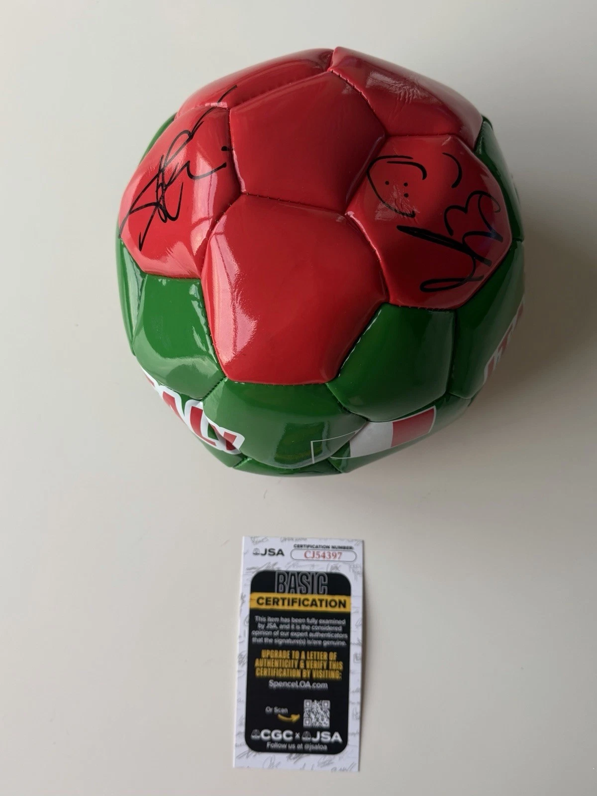 Marco Materazzi Luca Toni Autographed Italy Soccer Ball 2006 World Cup JSA COA