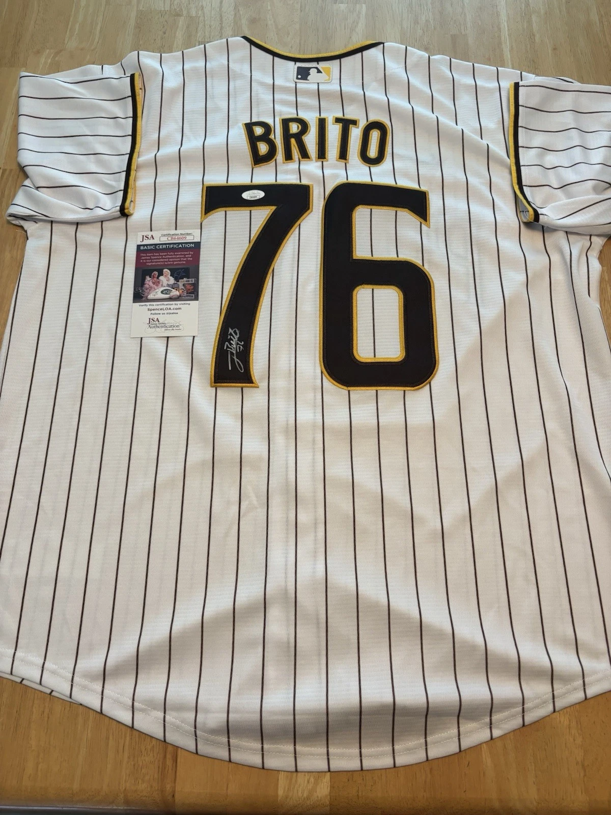 Jhony Brito Signed Autographed  San Diego Padres Jersey JSA Coa