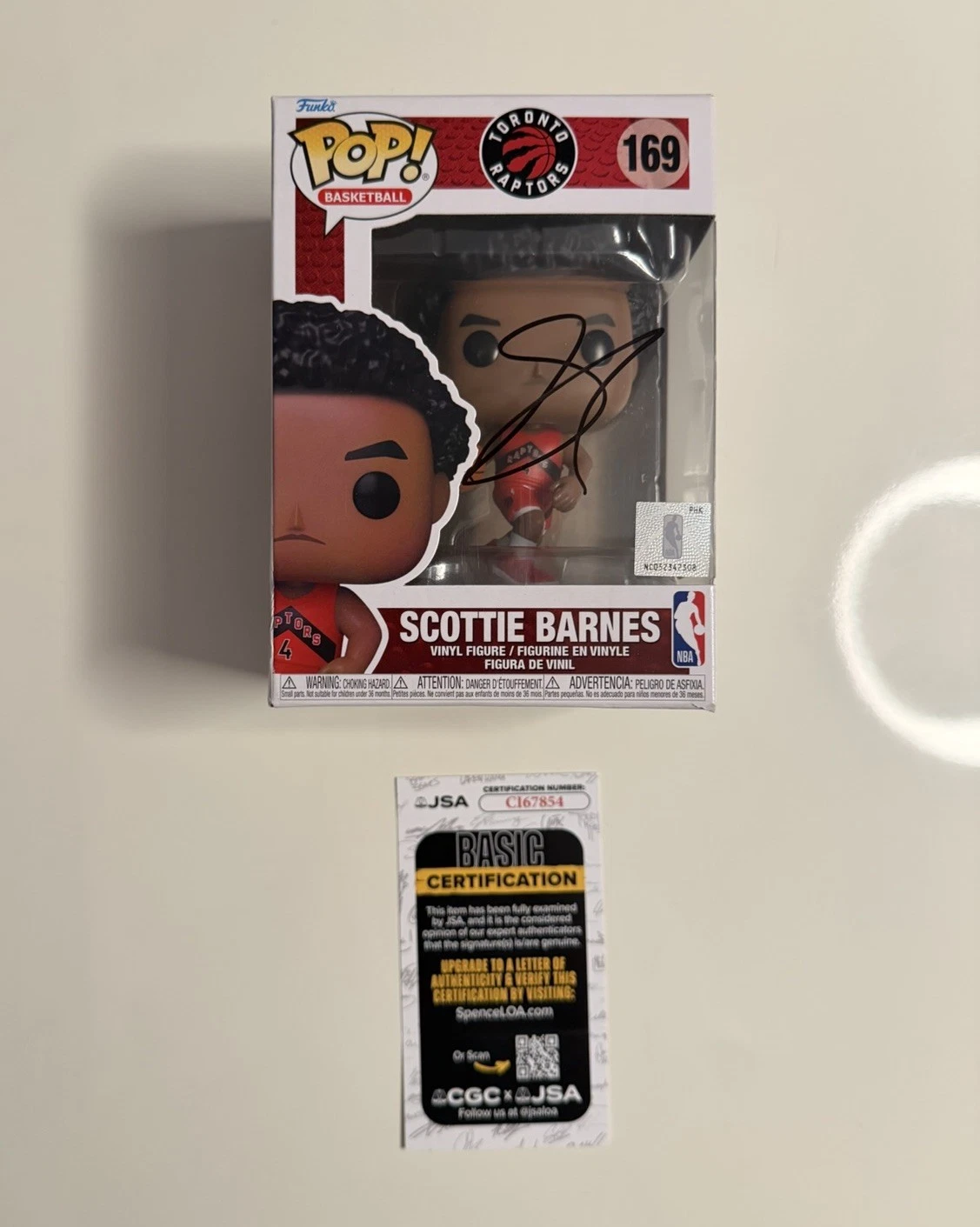 Scottie Barnes Toronto Raptors Autographed Funko Pop #169 JSA COA