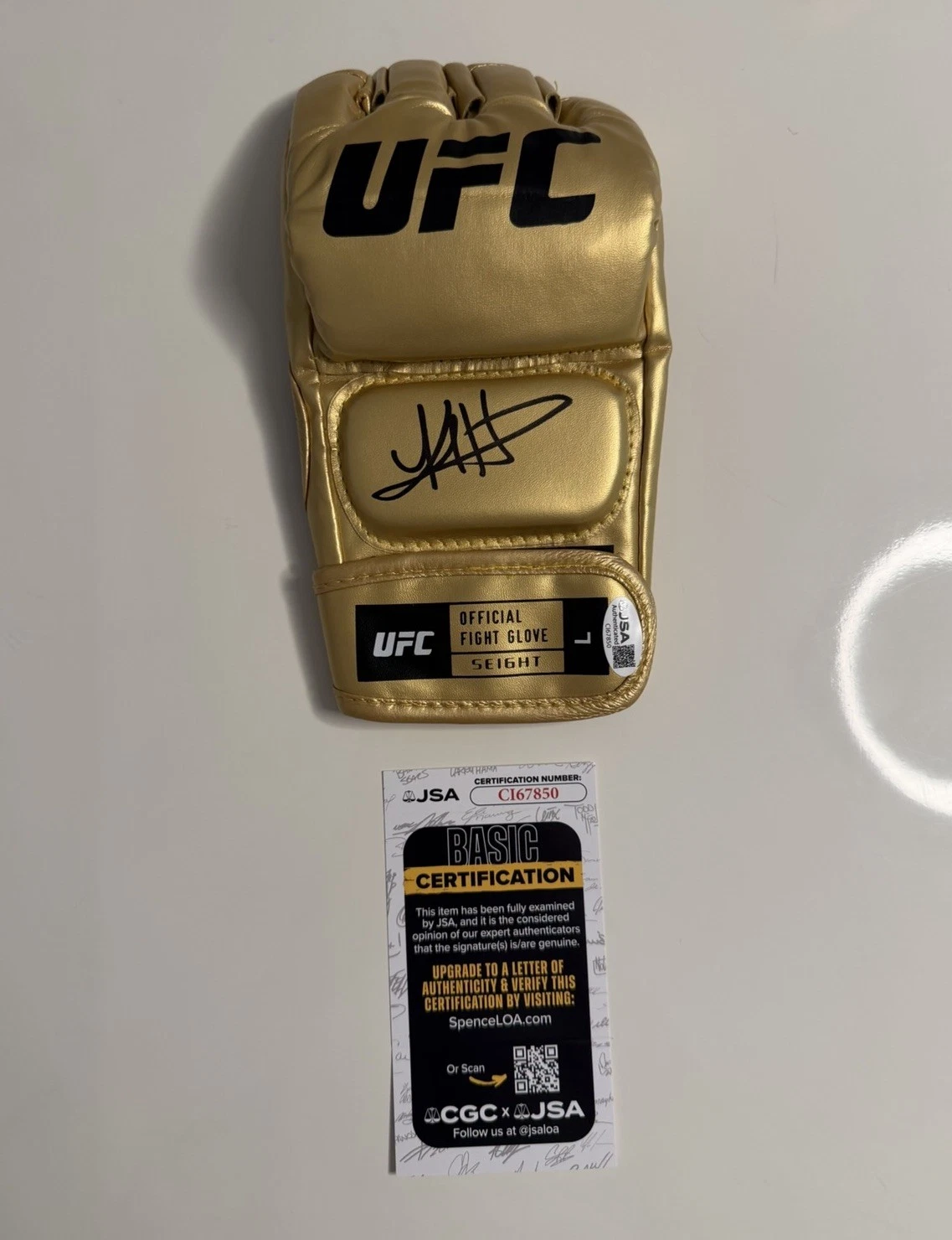 Kayla Harrison Autographed Gold UFC Glove Rare Champ JSA COA