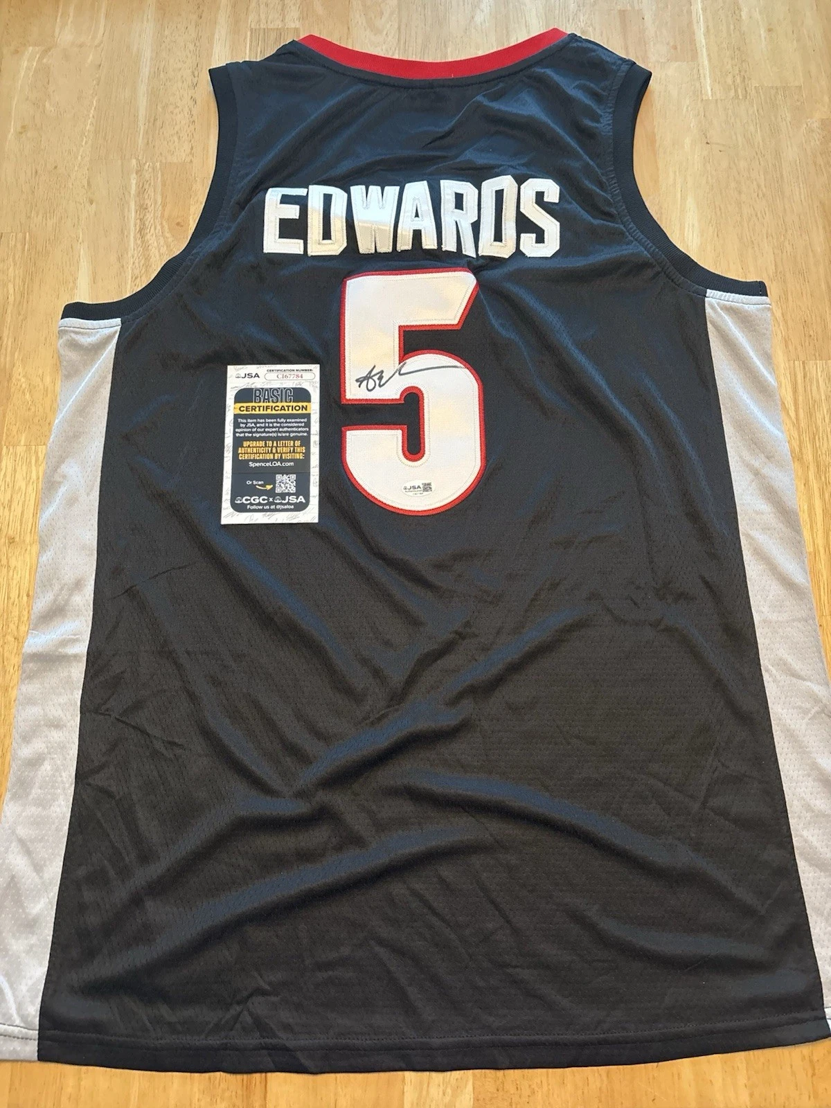 Anthony Edwards Signed Autographed Georgia Basketball Jersey JSA Coa Minnesota