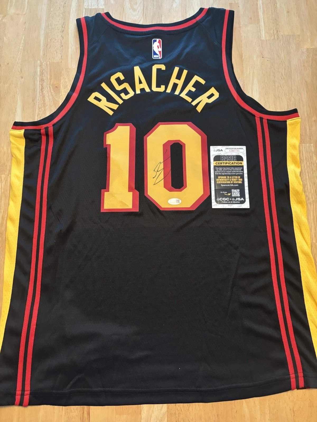 ZACCHARIE RISACHER signed autographed ATLANTA HAWKS Jersey Jsa  Coa.