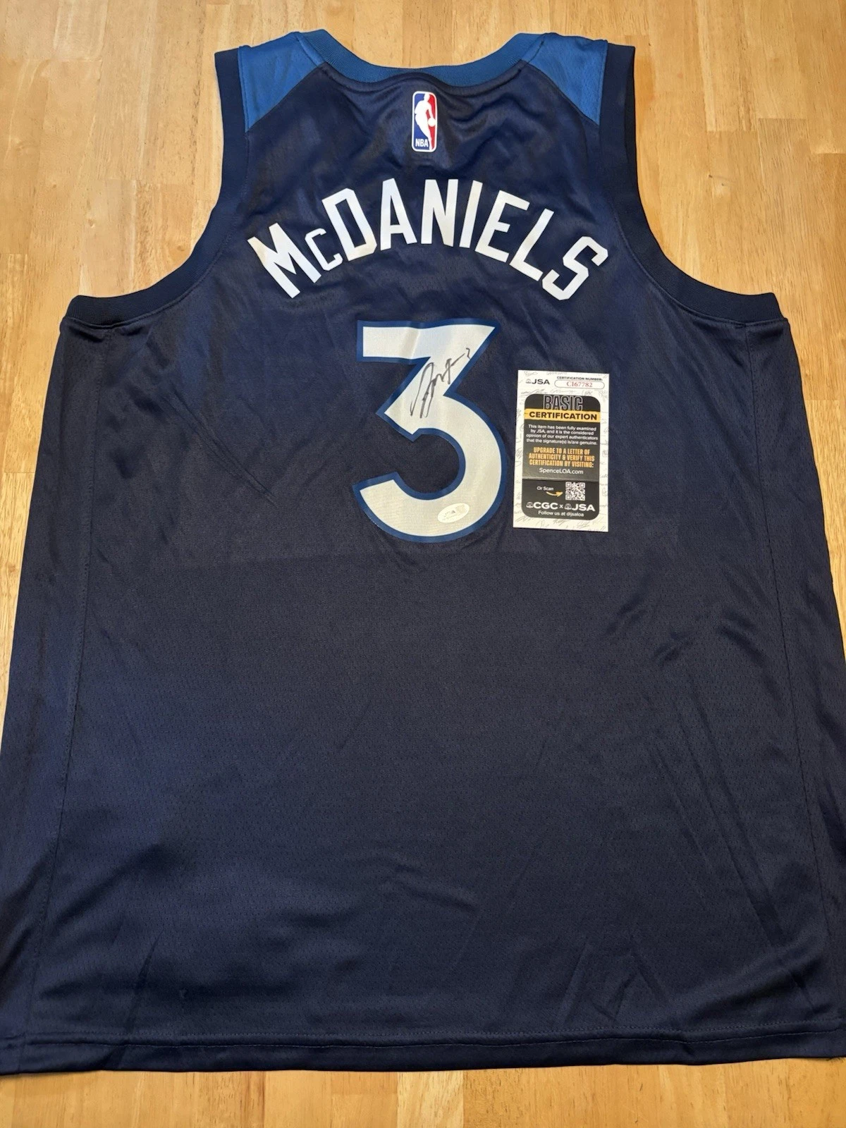 Jaden McDaniels Signed Autographed Minnesota Timberwolves Jersey JSA COA