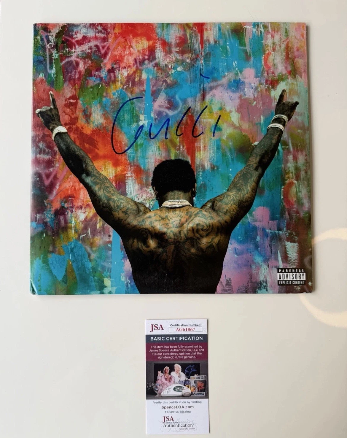 Gucci Mane Rapper Autographed Everybody Looking Vinyl LP Rare Atlanta JSA COA