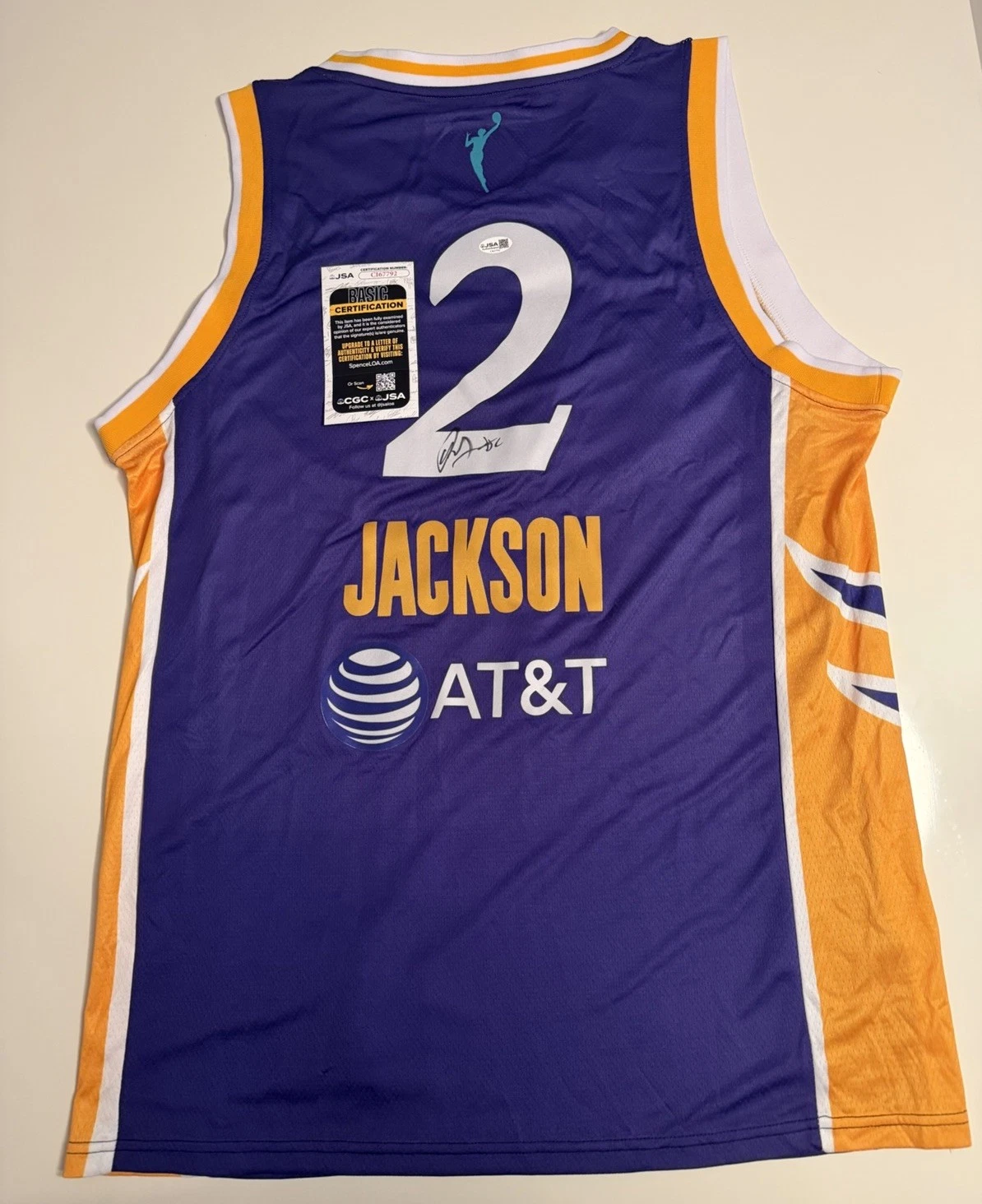 Rickea Jackson Los Angeles Sparks Autographed Jersey JSA COA